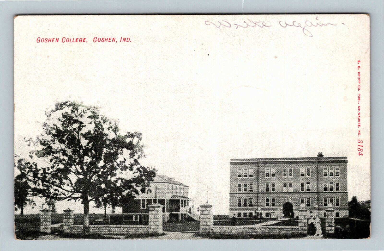 Goshen IN-Indiana, Goshen College, Students, Campus, c1909 Vintage Postcard