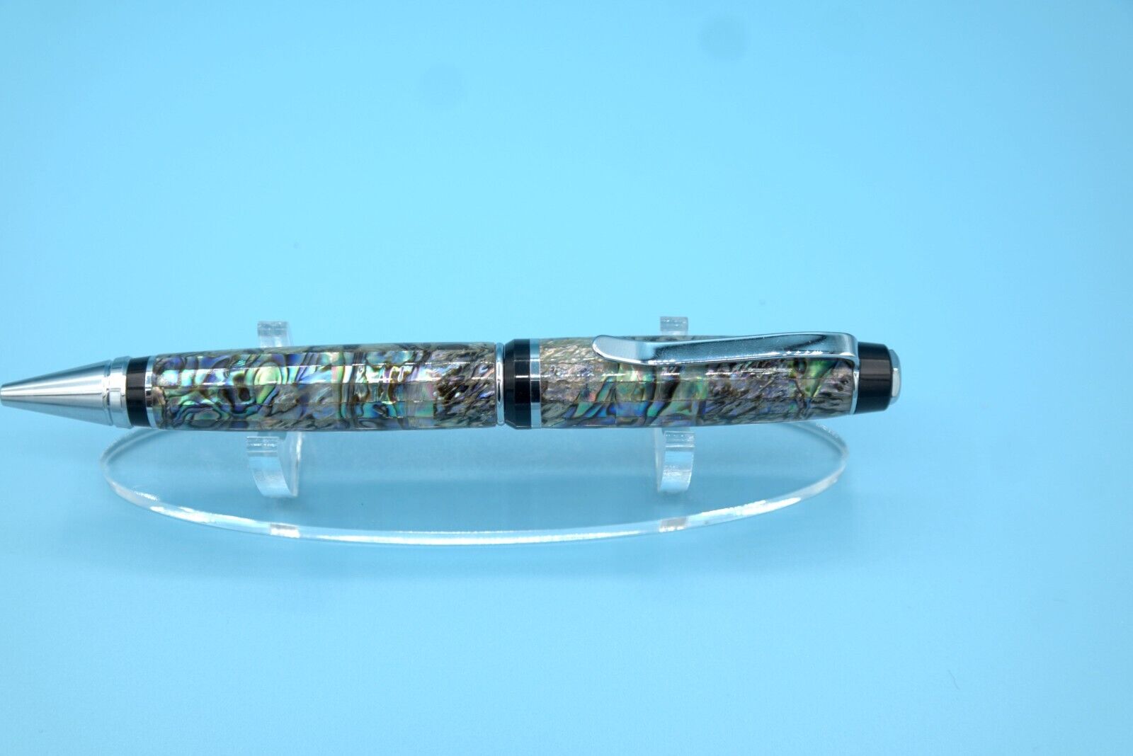 Extra-Large Twist (Cigar) Pen in Chrome with Abalone Shell