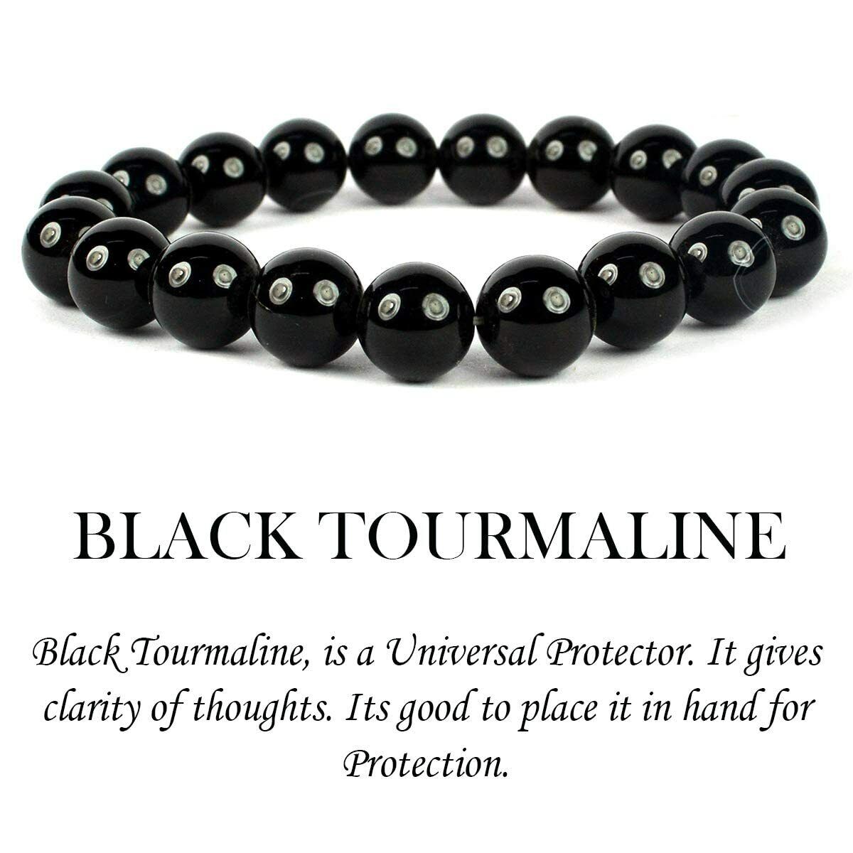 Natural AAA Black Tourmaline Bracelet Crystal Stone 8 mm Beads Bracelet 