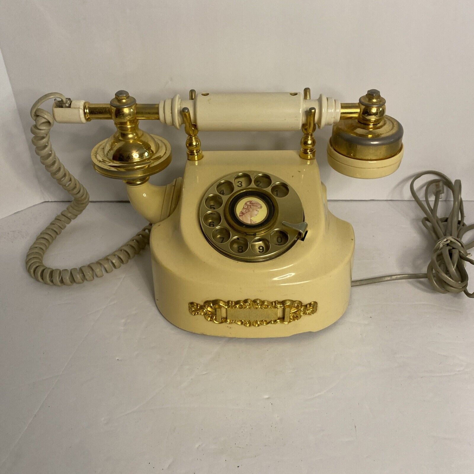Vintage Western Electric Rotary Coquette Princess Ivory Gold Phone Made In Japan