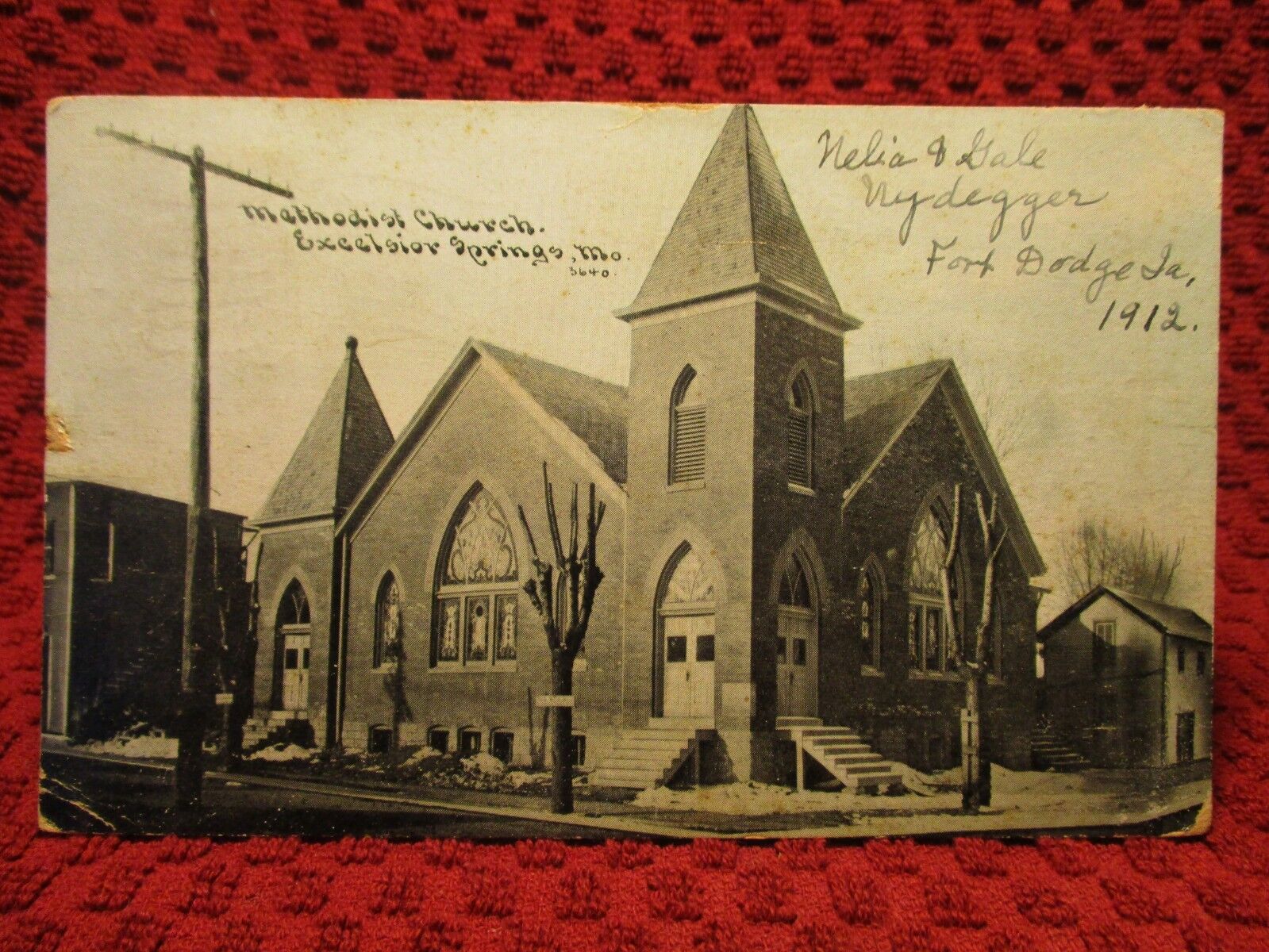 1912. EXCELSIOR SPRINGS, MO. METHODIST CHURCH. POSTCARD I12