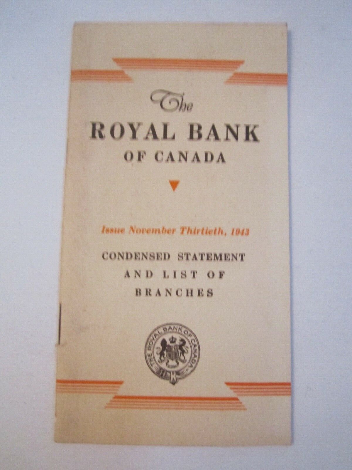 1943 ROYAL BANK OF CANADA AND BANK OF NOVA SOCTIA BOOKLETS -  BBA30