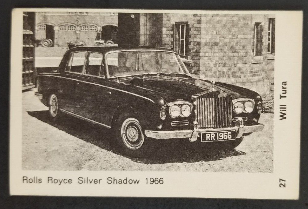 Rolls Royce Silver Shadow Car Cars of 1966 Card #27 (VG Soft Corners)