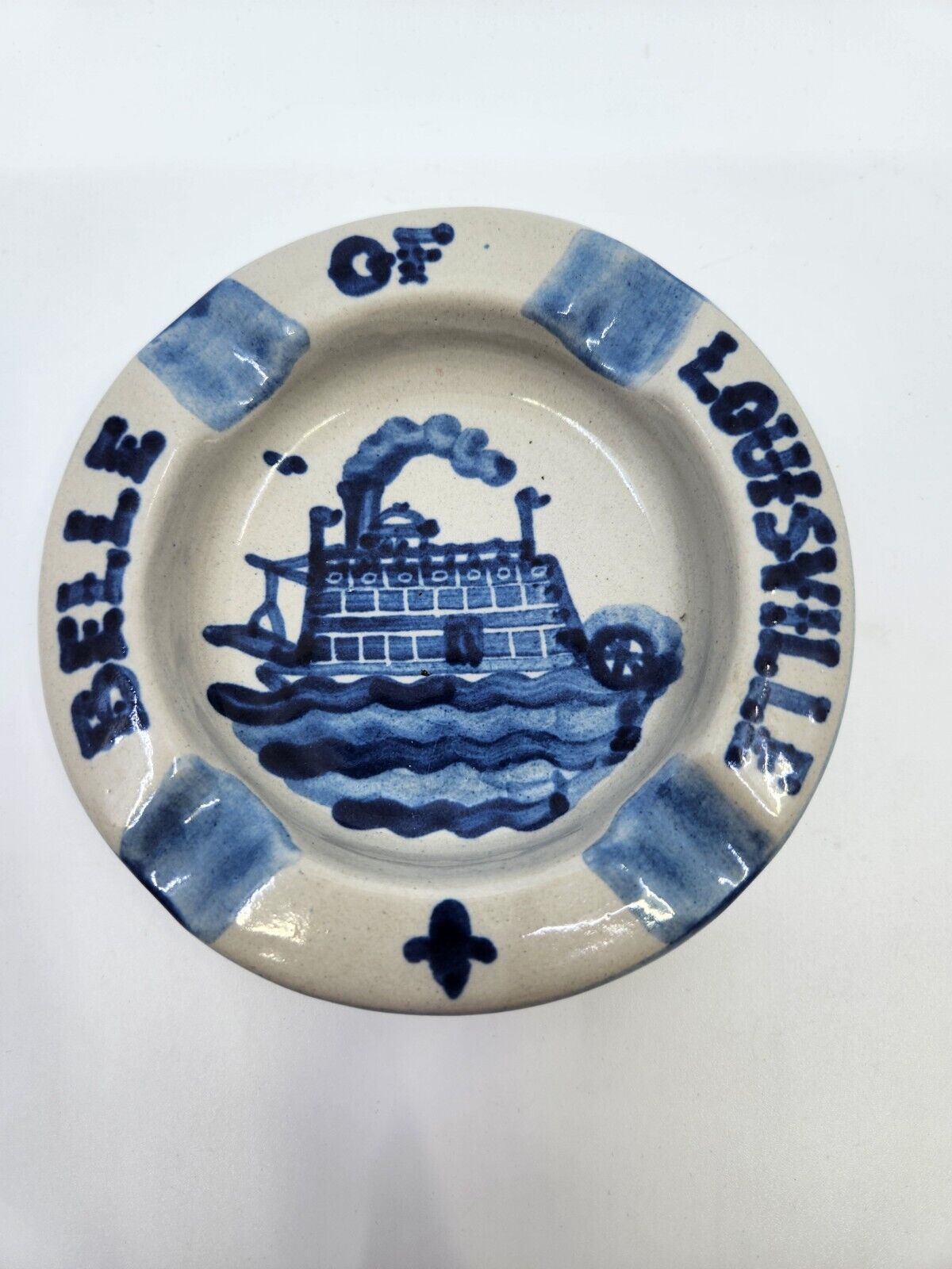 M.A. Hadley “Belle Of Louisville” Riverboat White/Blue Collector Ashtray