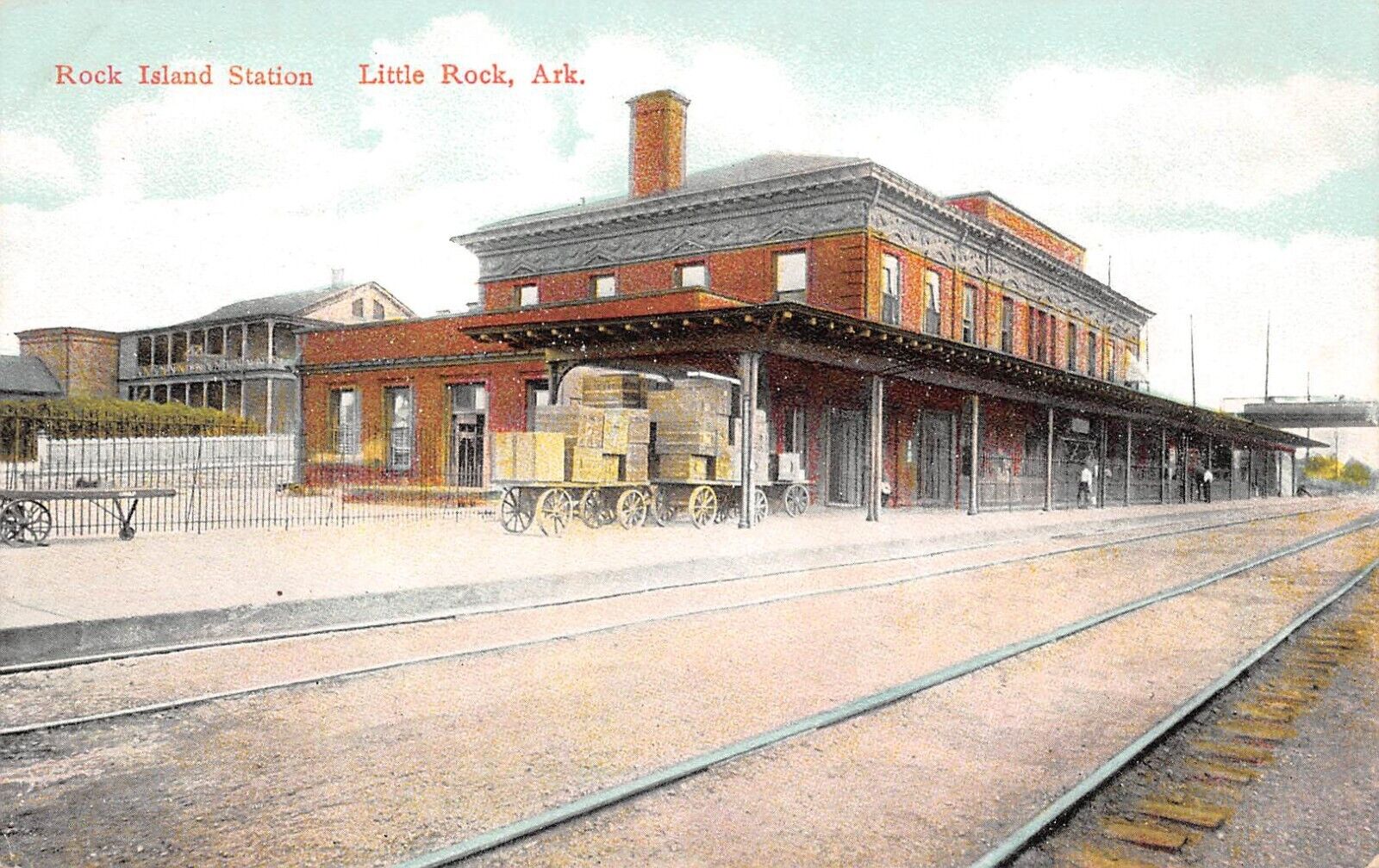 Rock Island Railway Station Depot Little Rock Arkansas c1910 Postcard 9422