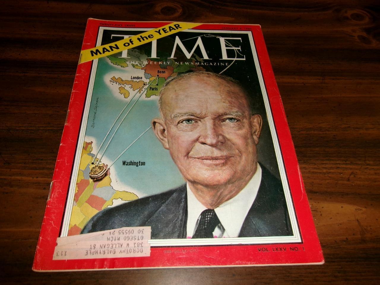 1960 DWIGHT EISENHOWER MAN OF THE YEAR JANUARY 4, TIME MAGAZINE