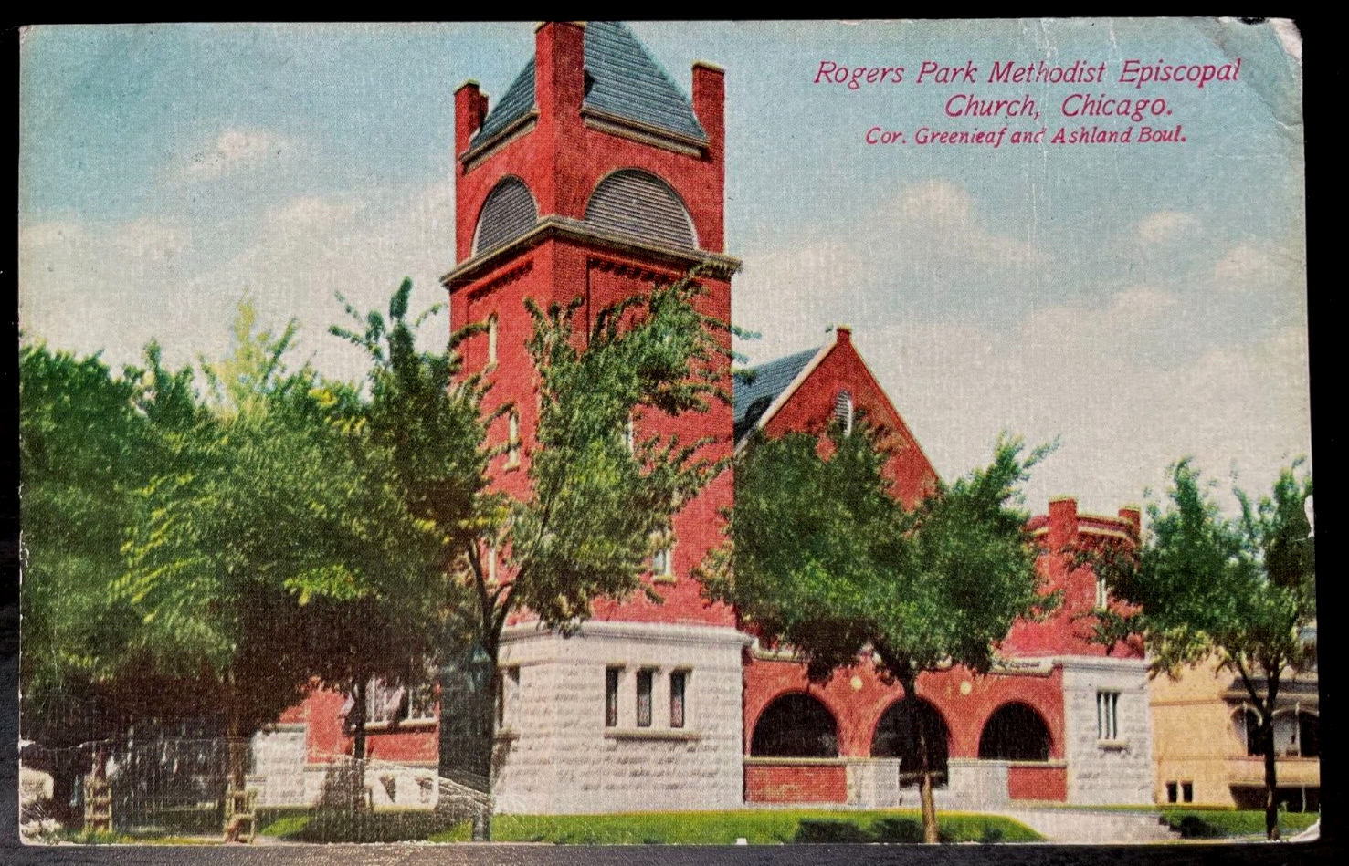 Vintage Postcard 1913 Rogers Park M.E. Church, Chicago, Illinois (IL)