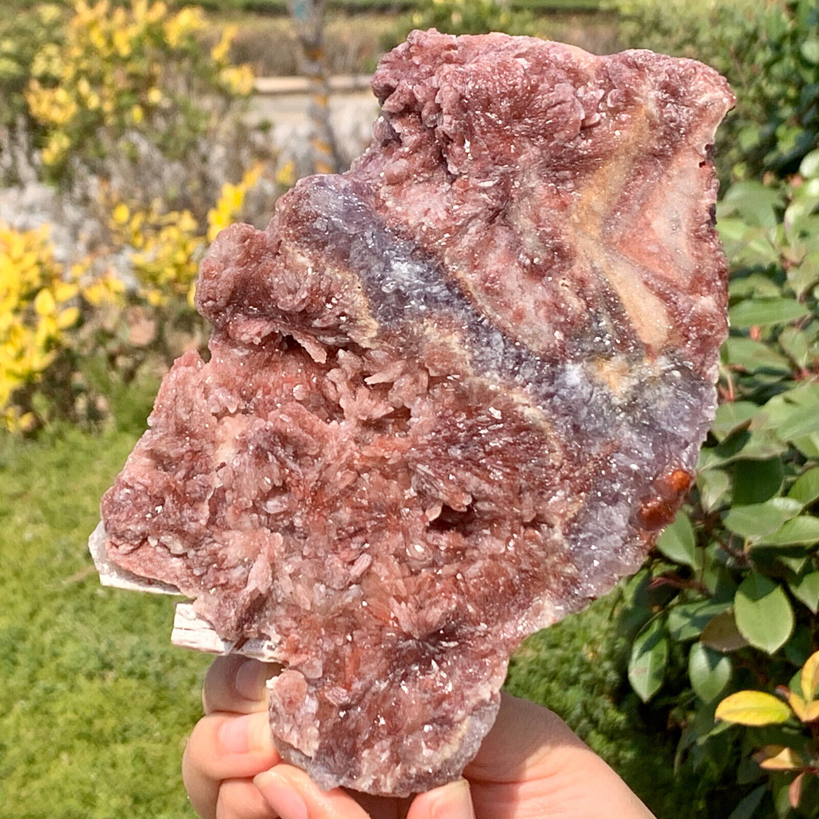 1.74LB  Rare special cube chocolate calcite quartz crystal healing specimen