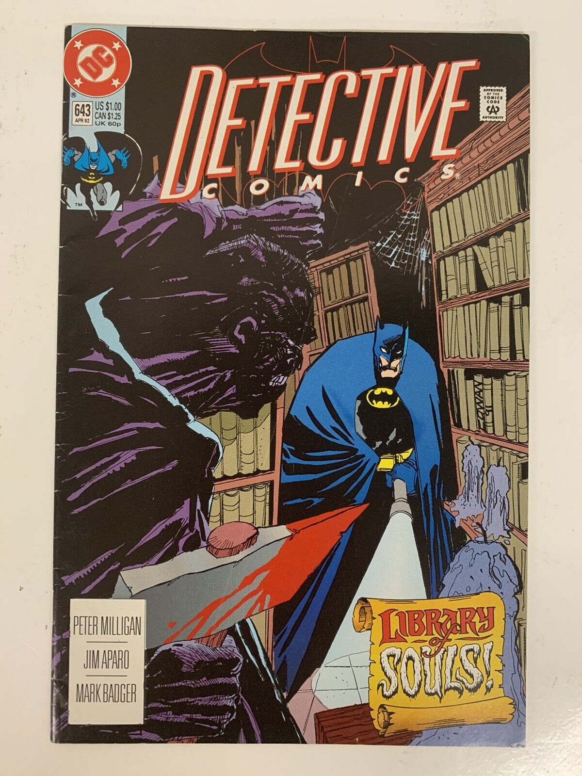 Rare Detective Comics #643 Batman Error Mark Badger Variant Aparo 1992 DC READ