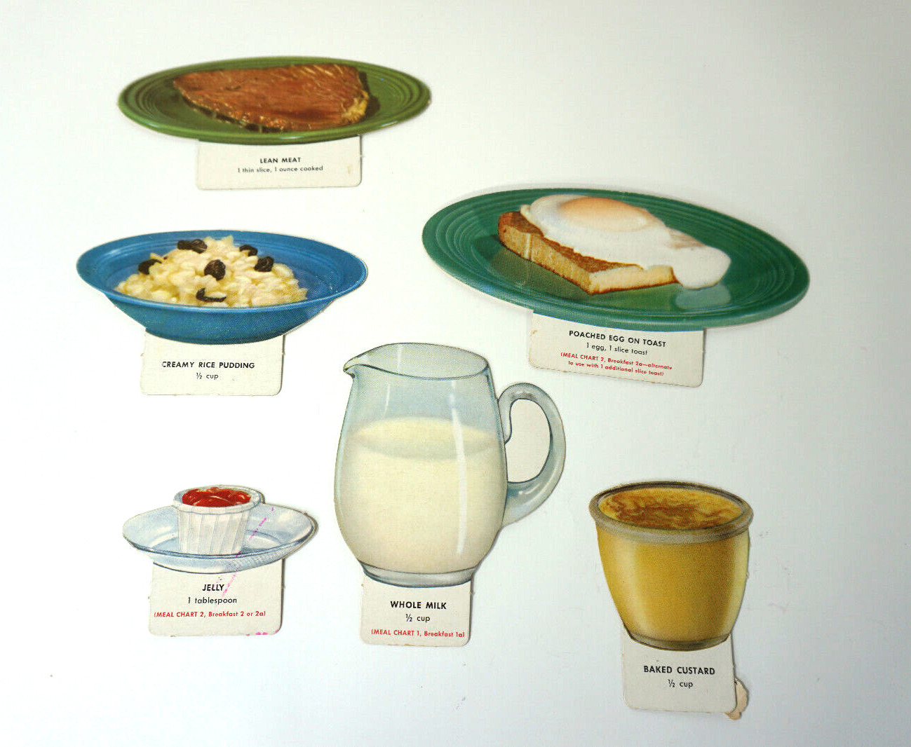 Vintage 1960s School Nutrition Die Cut Cardboard Picture Cards Food Dinner Lot