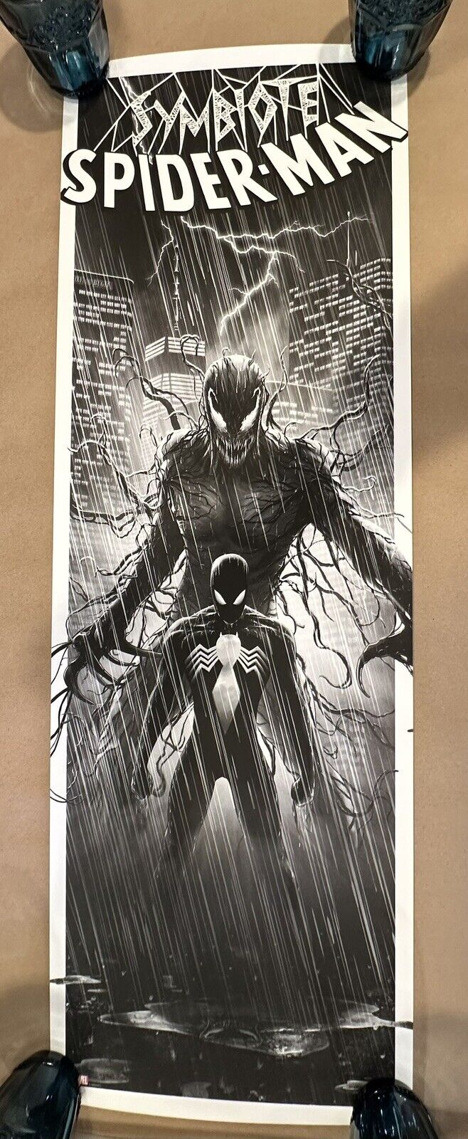 Symbiote Spider-Man B&W Variant Art Print - Ben Harman - Bottleneck Gallery