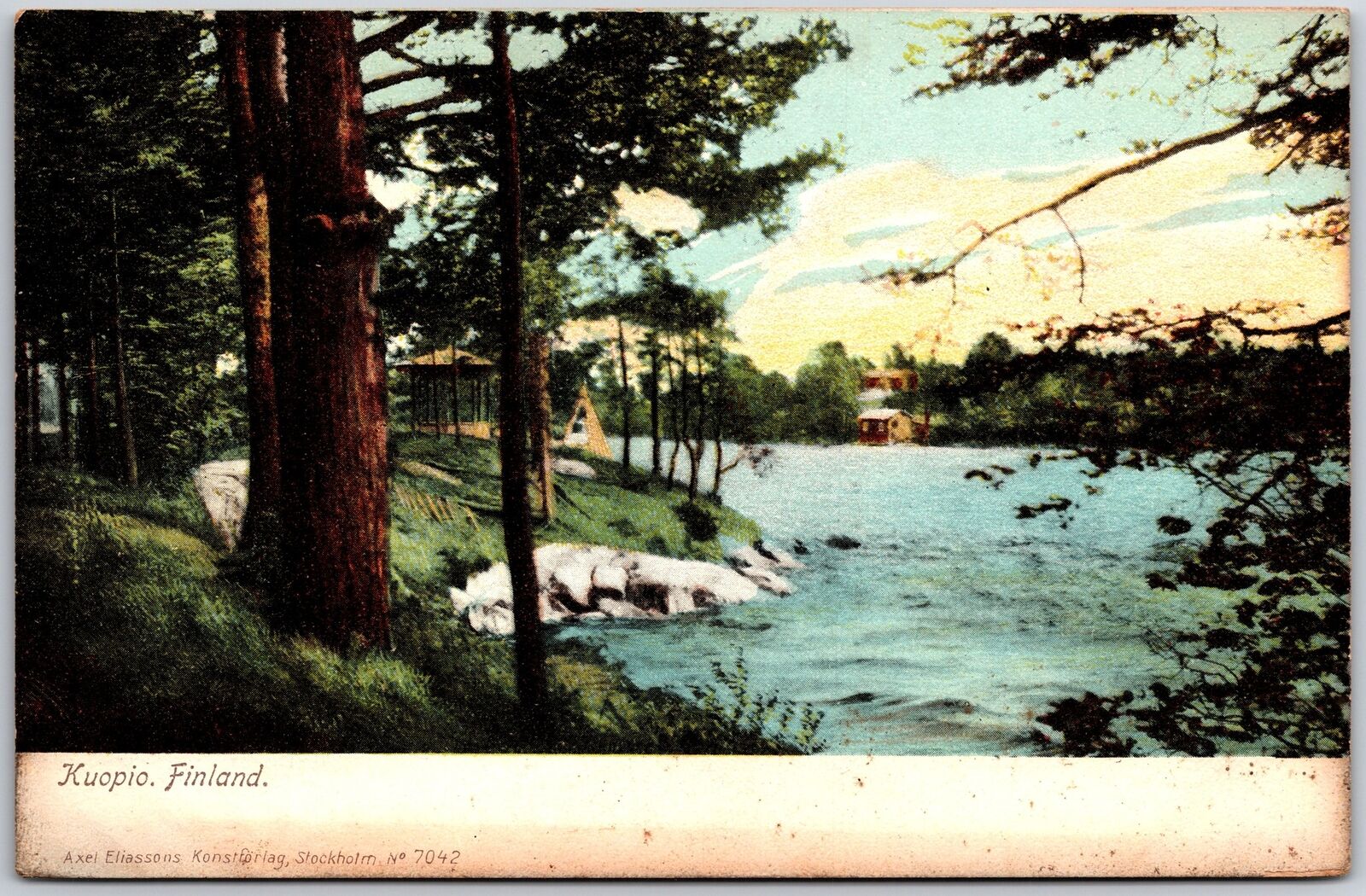 Kuopio Finland Creek Lake and Forest Scenic Picturesque View Postcard