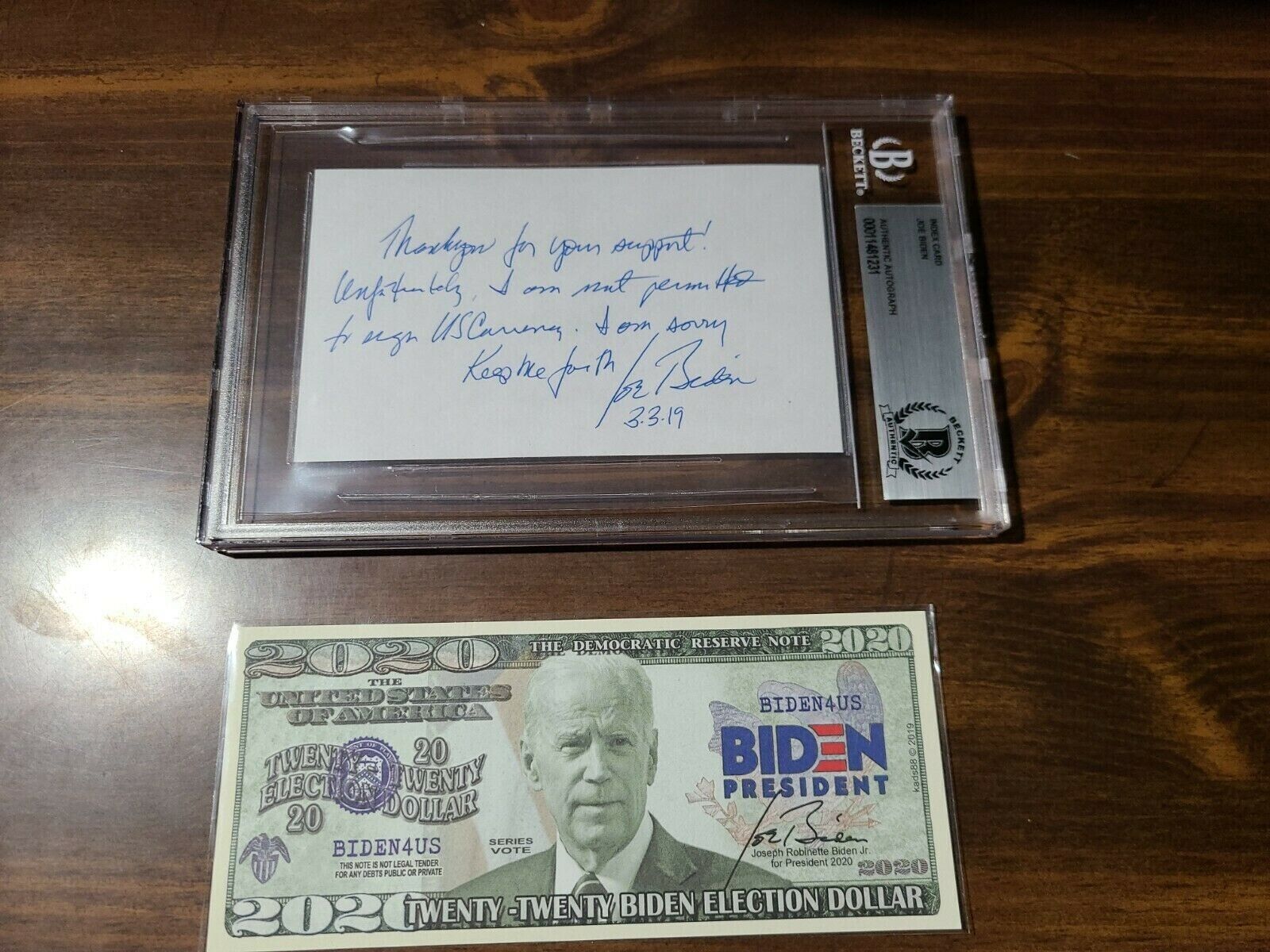 President Joe Biden inscribed & signed with Beckett Slabbed &  authenticated