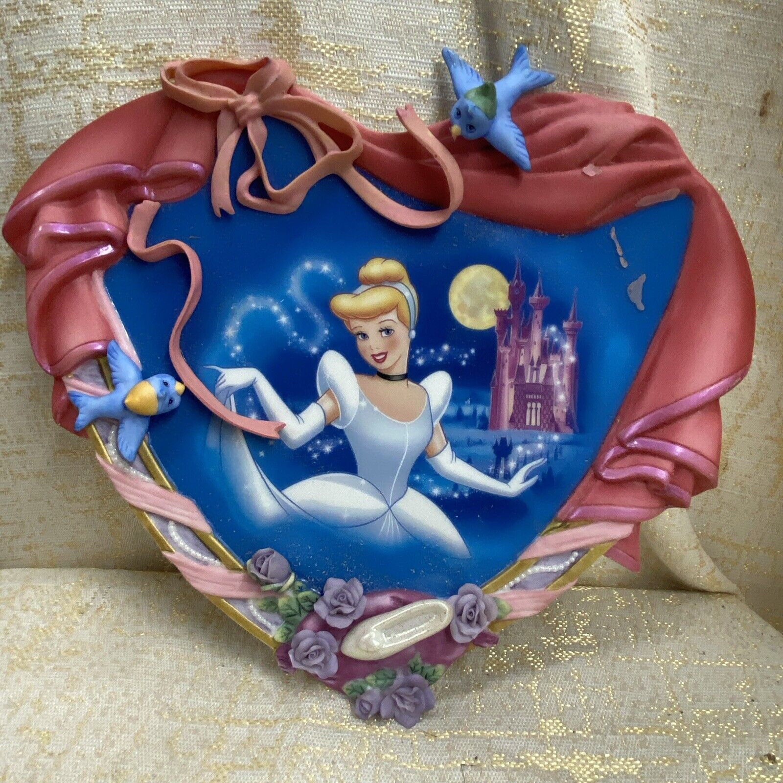 Disney Cinderella 3 D Heart Plate Bradford Exchange Disney Princess Dreams