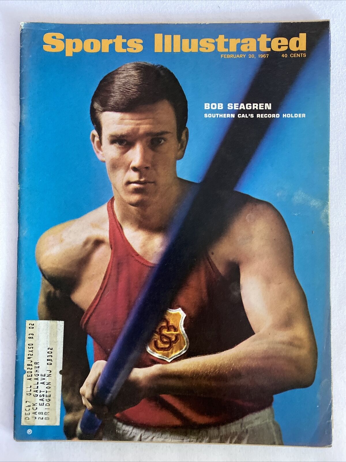 1967 February 20 Sports Illustrated Magazine Bob Seagren Pole Vault King (MH626)