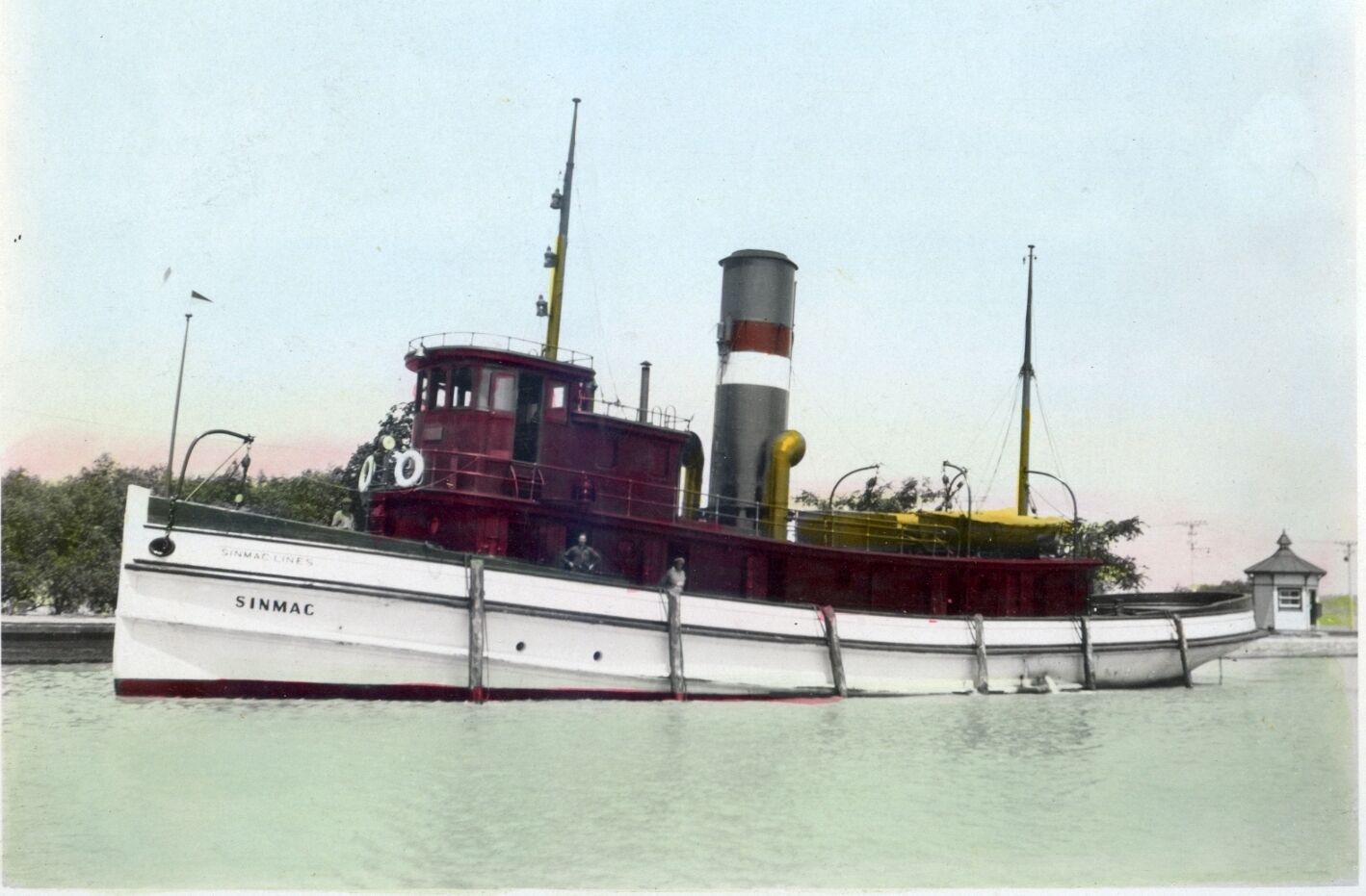Sin Mac Lines, Montreal QC,  Steamship SINMAC  Ogdensburg N. Y., antique photo