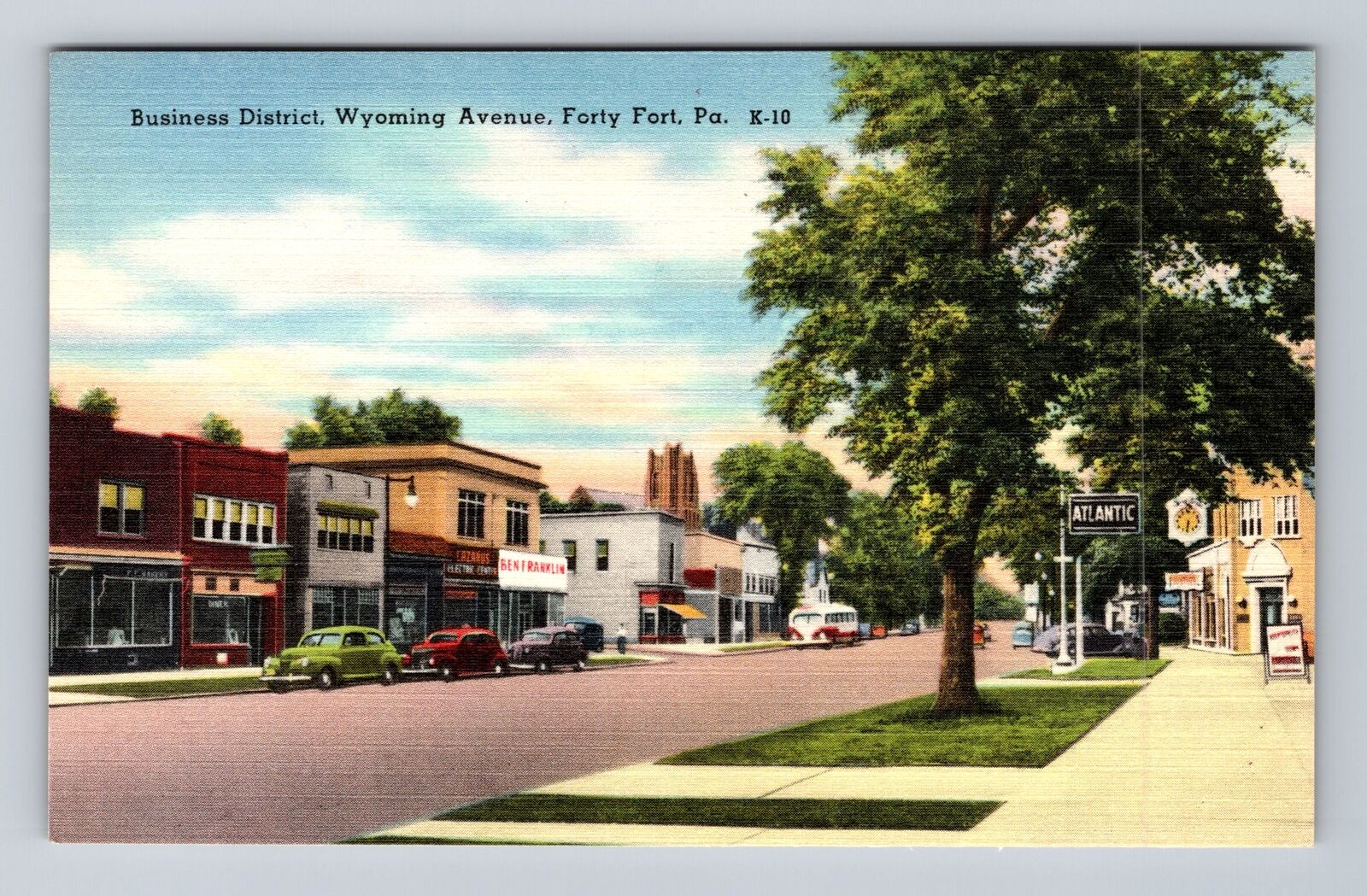 Forty Fort PA-Pennsylvania, Wyoming Avenue Business District Vintage Postcard