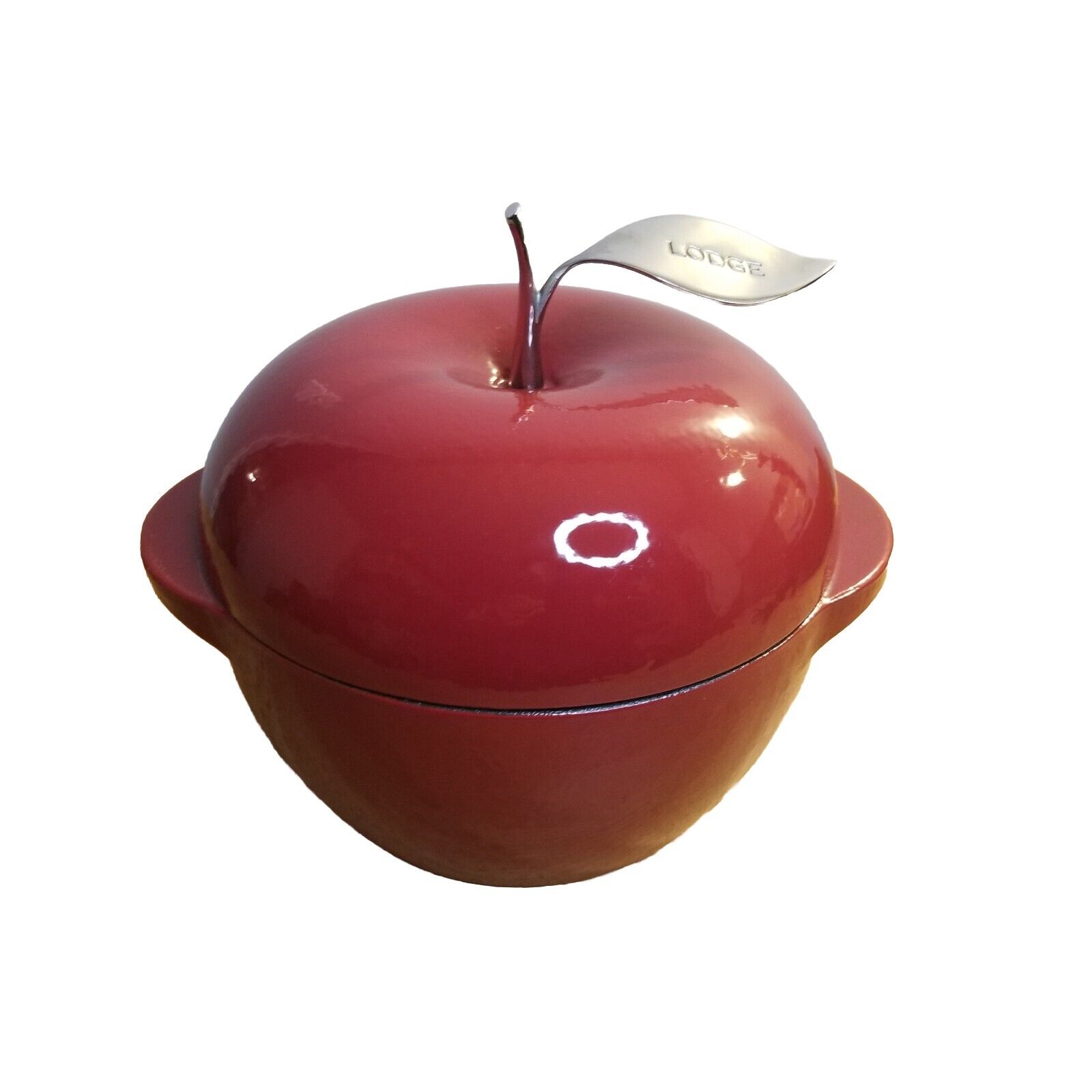 Lodge Red Apple Dutch Oven 3.5 Qt Enamel Cast Iron Casserole Baking Cooking Dish