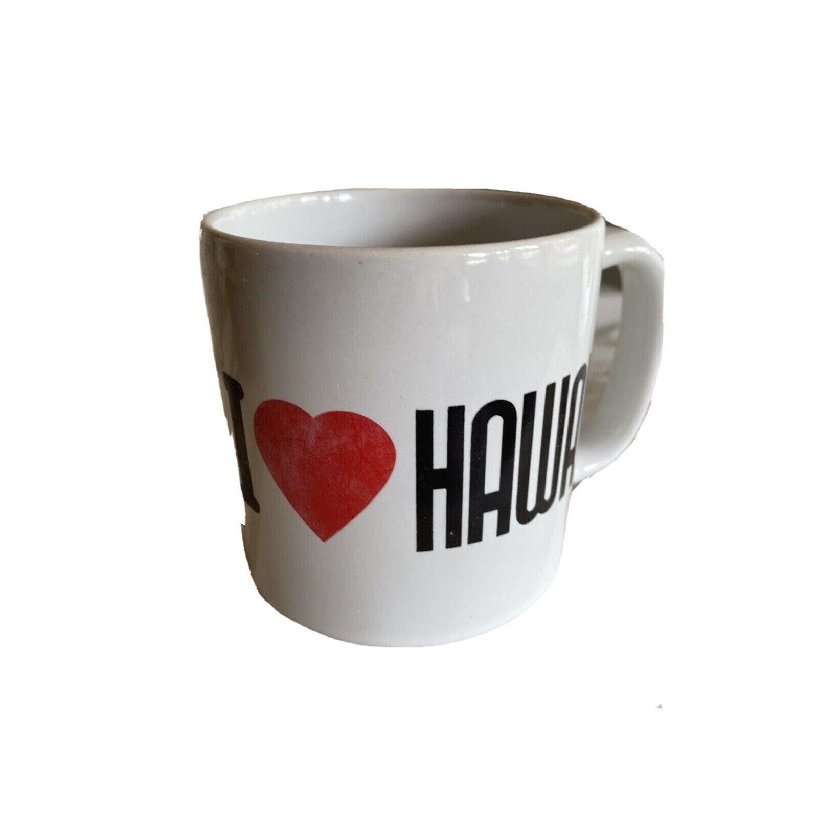 Vintage 1990's I Heart Hawaii Love Ceramic Mug Cup Made in Korea