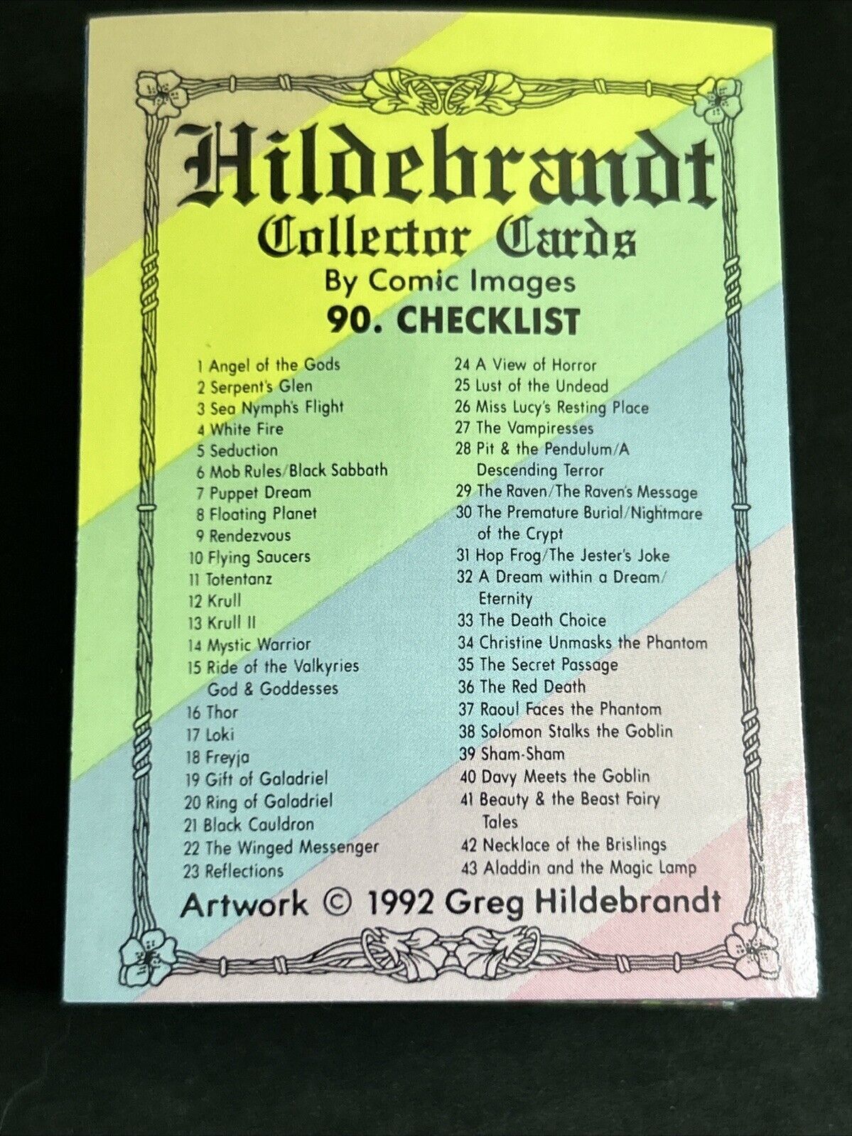 Vintage 1992 Greg Hildebrandt Fantasy Art Base Card Set 90 Cards Comic Image