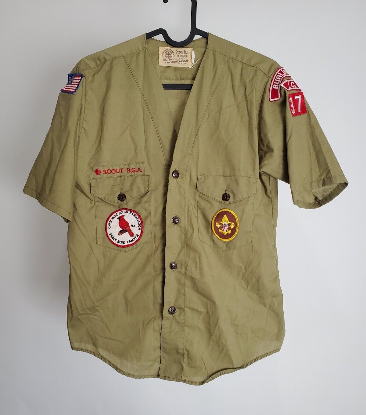 VTG Official Boy Scouts of America Women  Shirt Short Sleeve Lightweight Green