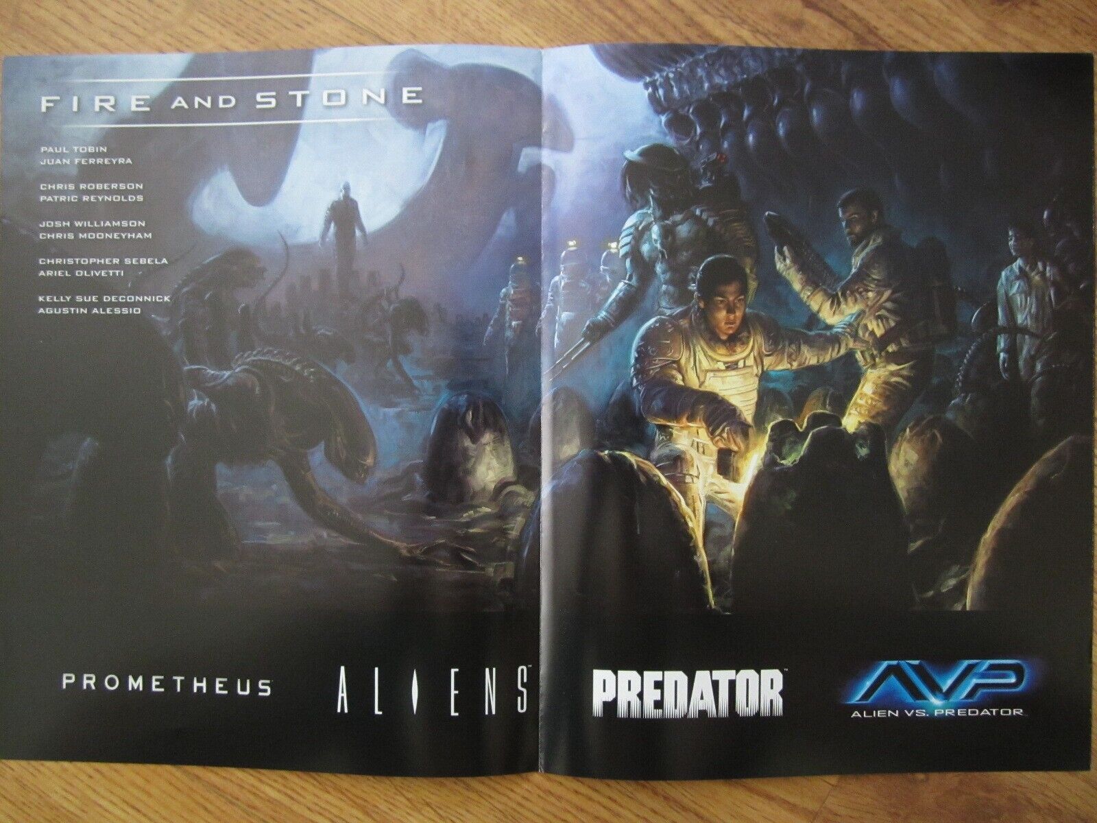 Prometheus Fire & Stone Aliens AVP 2014 SDCC Dark Horse 2 sided mini poster