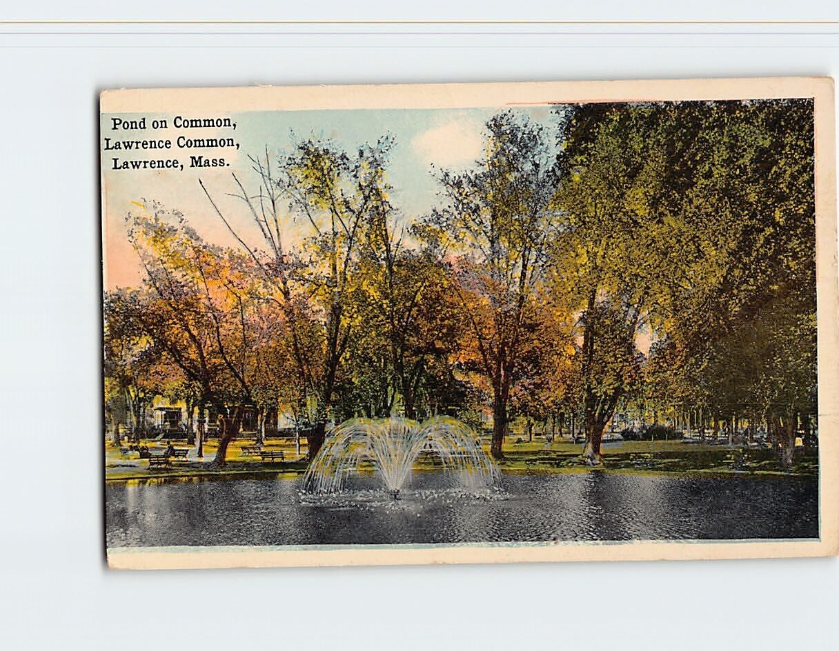 Postcard Pond on Common Lawrence Common Lawrence Massachusetts USA