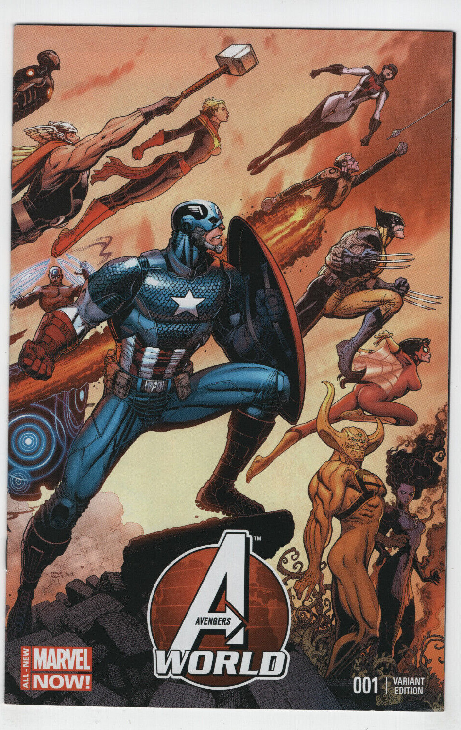 AVENGERS WORLD #1 ARTHUR ADAMS 1:75 Wraparound Variant Marvel Comics 2014