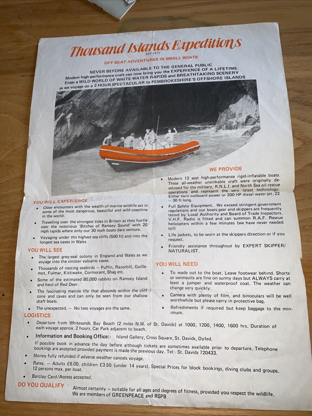 Greenpeace Member 1975 Thousand Thousand Islands Expedition Rapid Water Sm Boat
