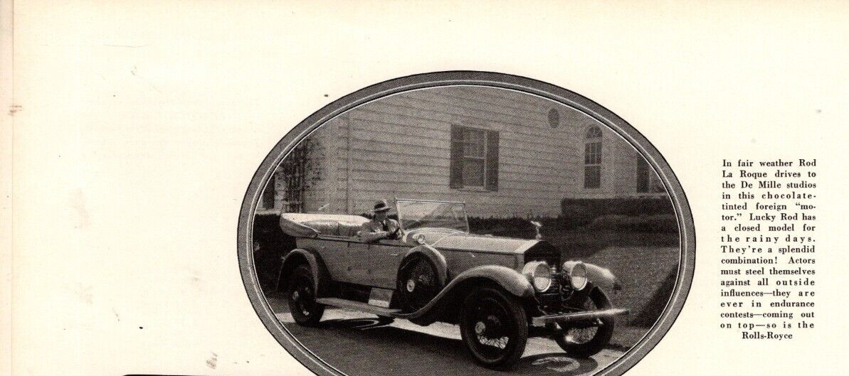 1926 Rod La Roque and his Rolls Royce from Theatre - Very Rare