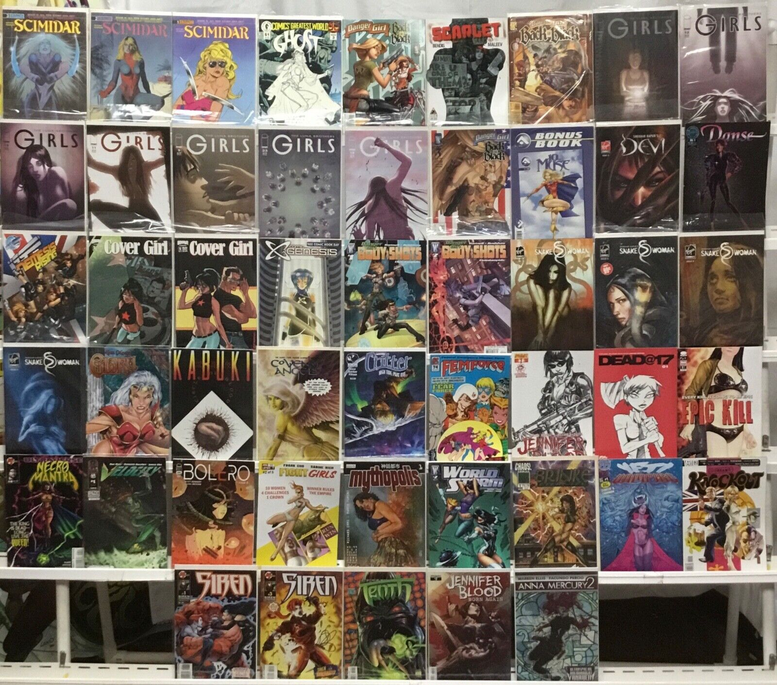 Bad Girl Comic Book Lot of 50 Issues - Girls, FemForce, Siren, Tenth, Scimidar