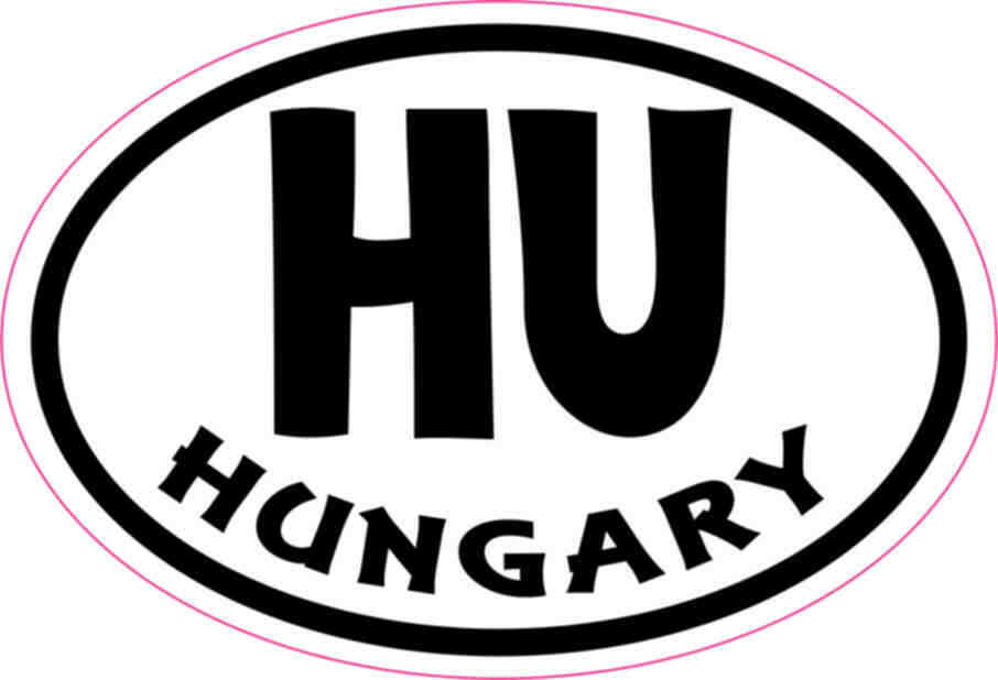 3X2 Oval HU Hungary Sticker Vinyl Travel Cup Decals Sticker Bumper Window Decal