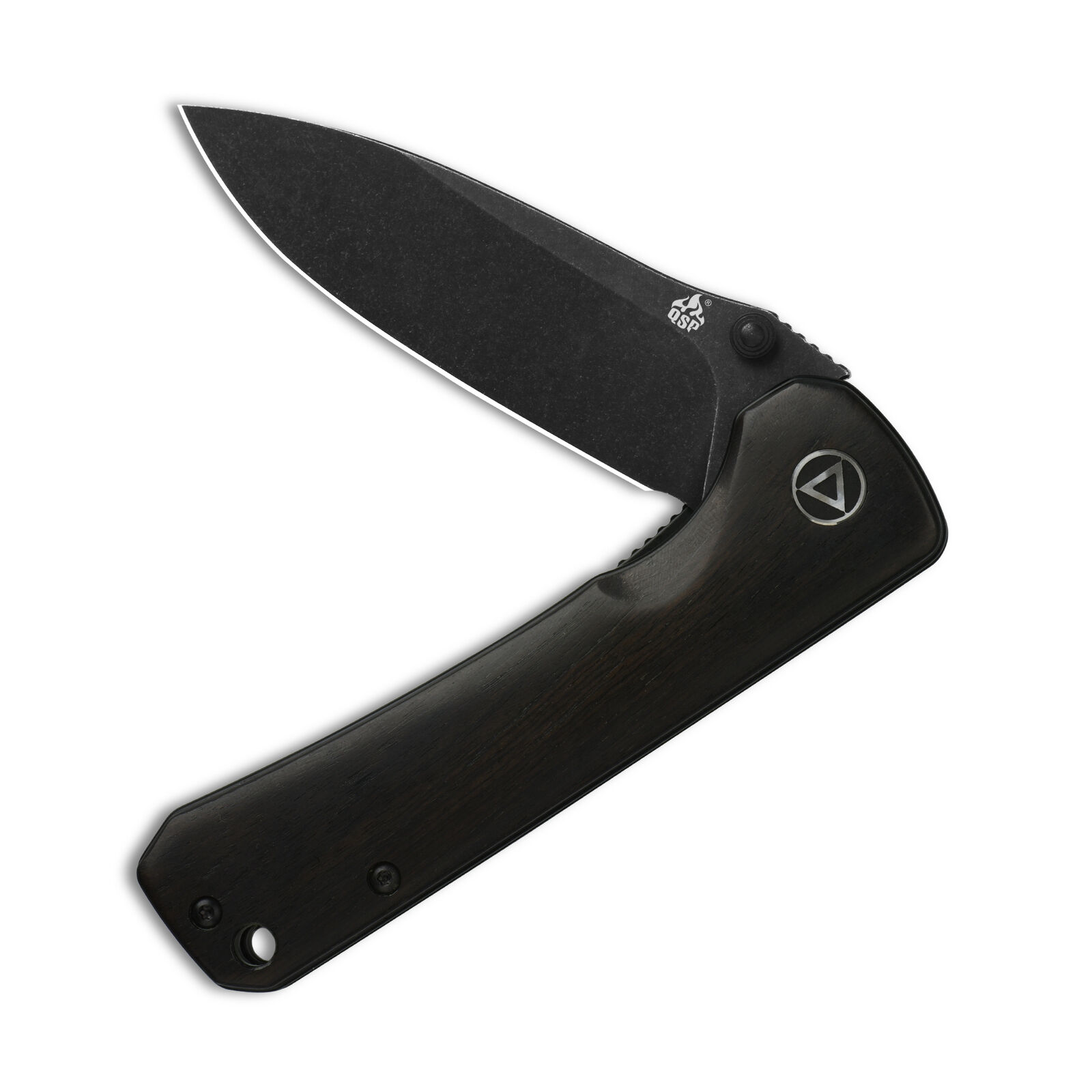 QSP Knives Hawk Liner Lock 131-P2 Knife Black Sandvik Stainless & Ebony Wood