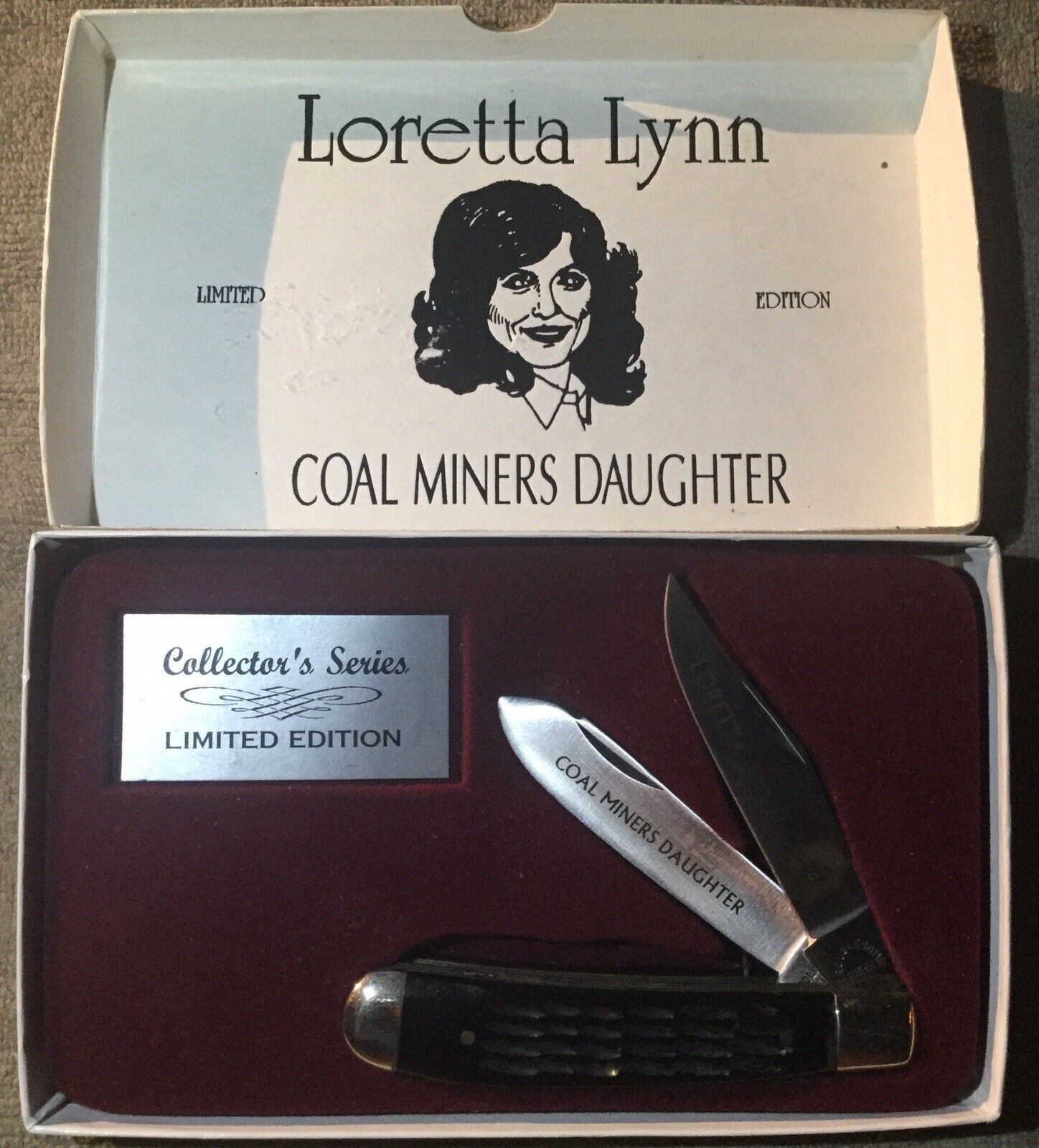 Vintage Loretta Lynn Coal Miners Daughter Limited Edition 2 Blade Pocket Knife 