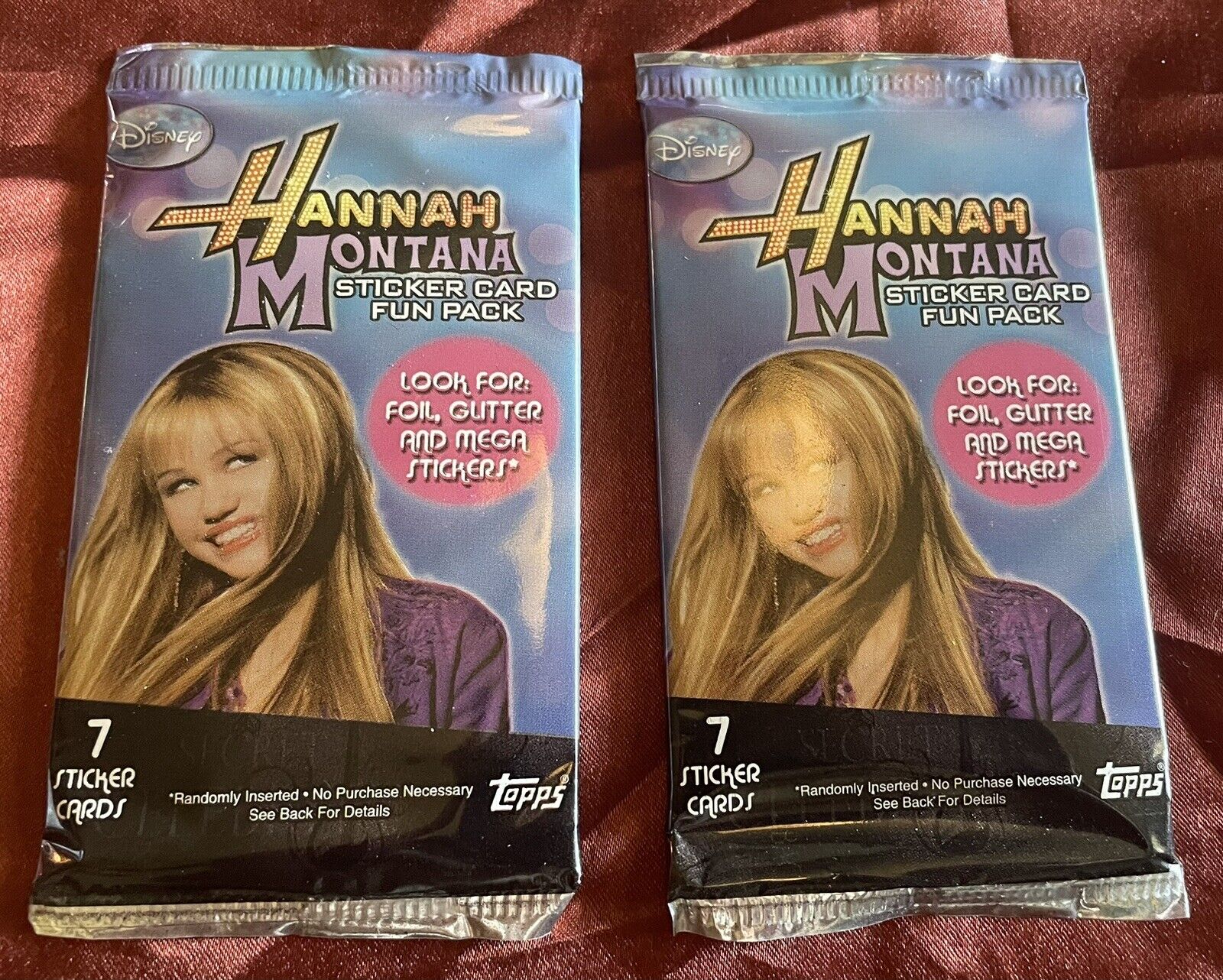 Topps 2008 Hannah Montana Sticker Card Fun Pack - Sealed Disney Qty 2