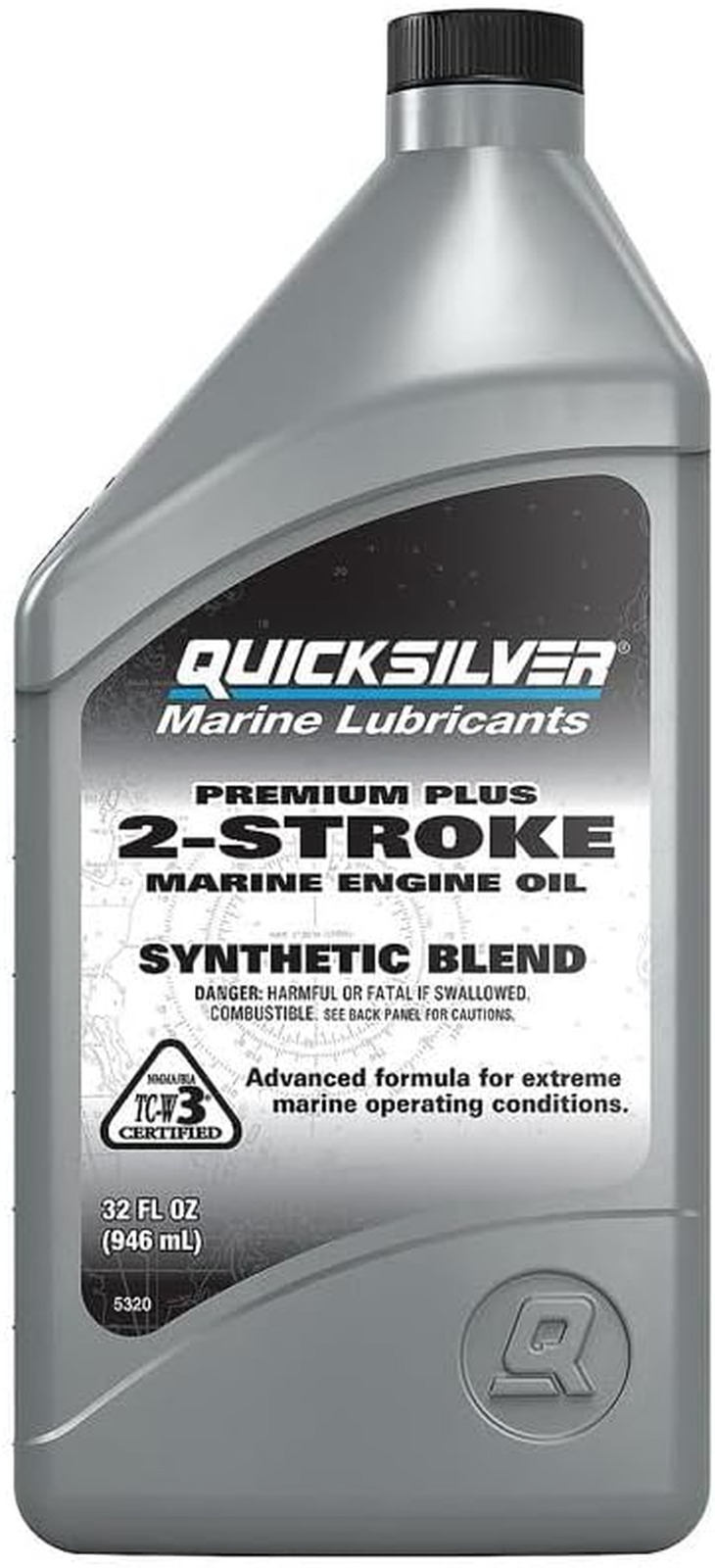 Quicksilver 858026Q01 Premium plus 2-Stroke Marine Engine Oil Synthetic Blend, 3