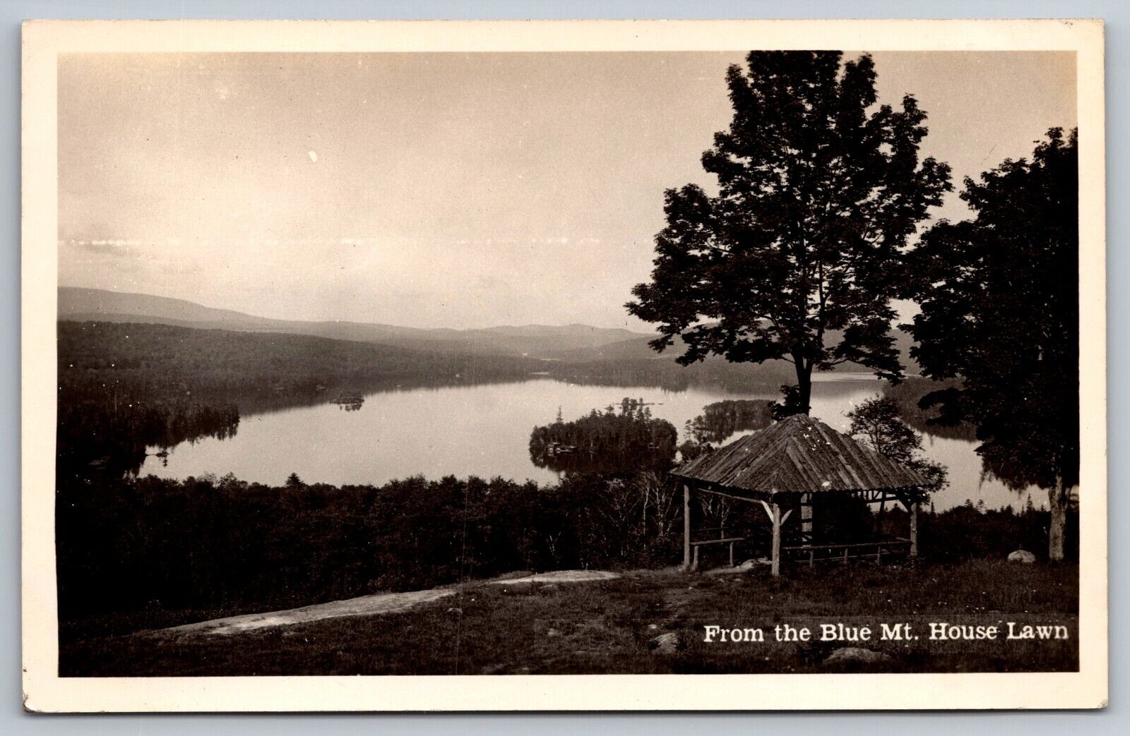 From The Blue Mountain House Lawn, New York Real Photo Postcard RPPC