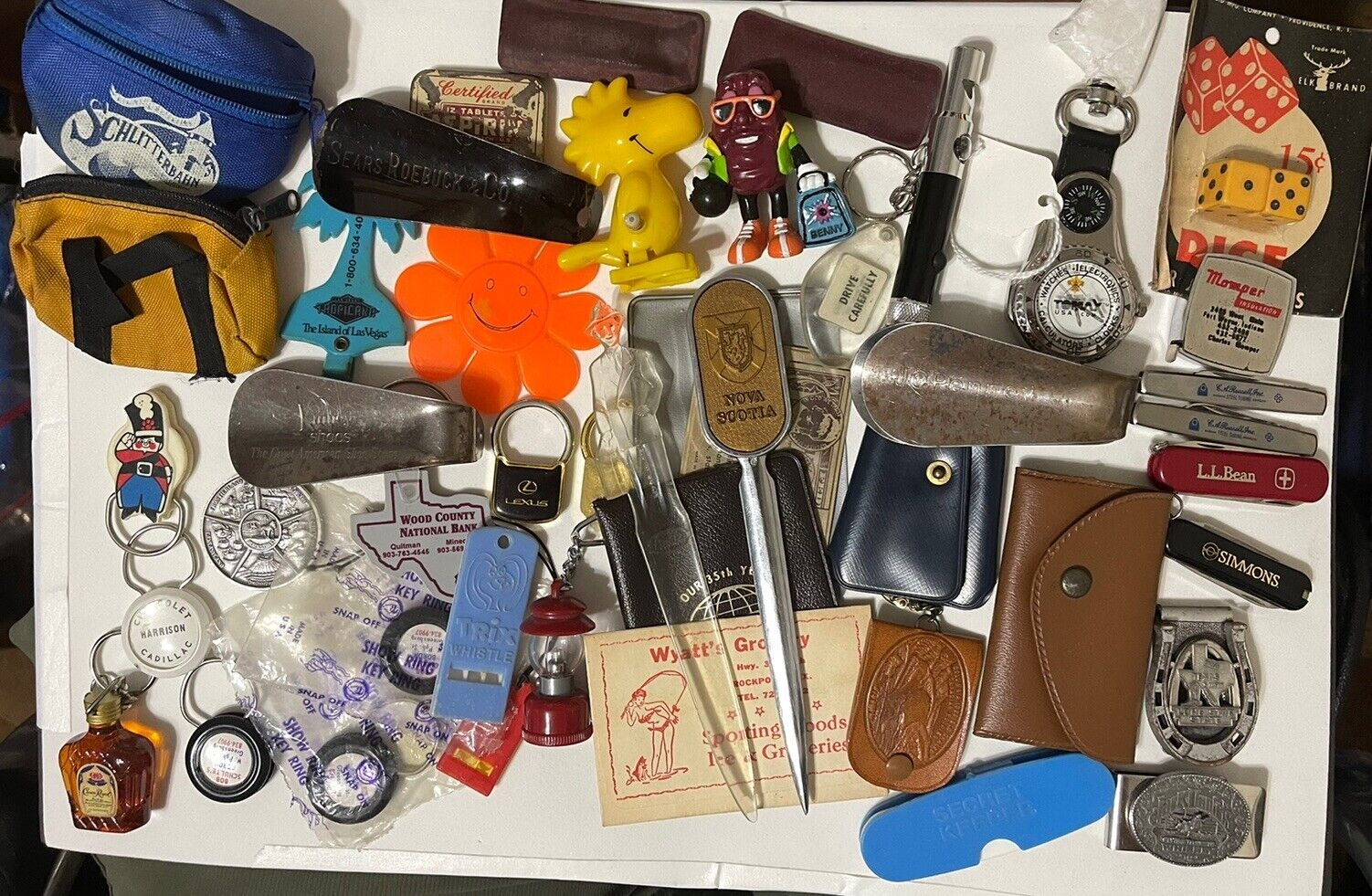 Antique Vintage Random Junk Drawer Lot Knives, Keys, Coin Trinkets Other