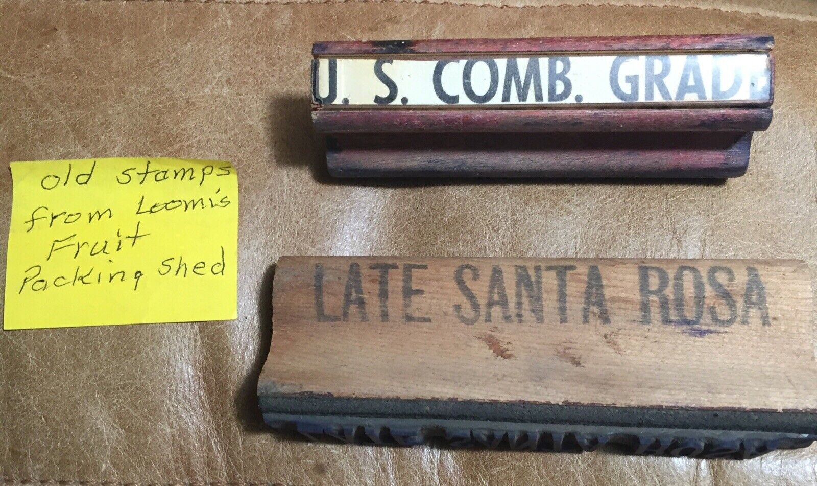 Ink Stamps Loomis California Fruit Shed US Comb Grade Late Santa Rosa Old Placer