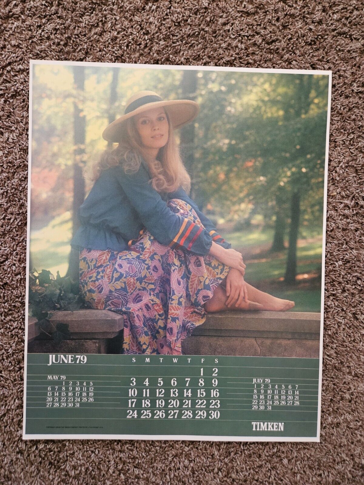 Vintage Timken Calendar June 1979
