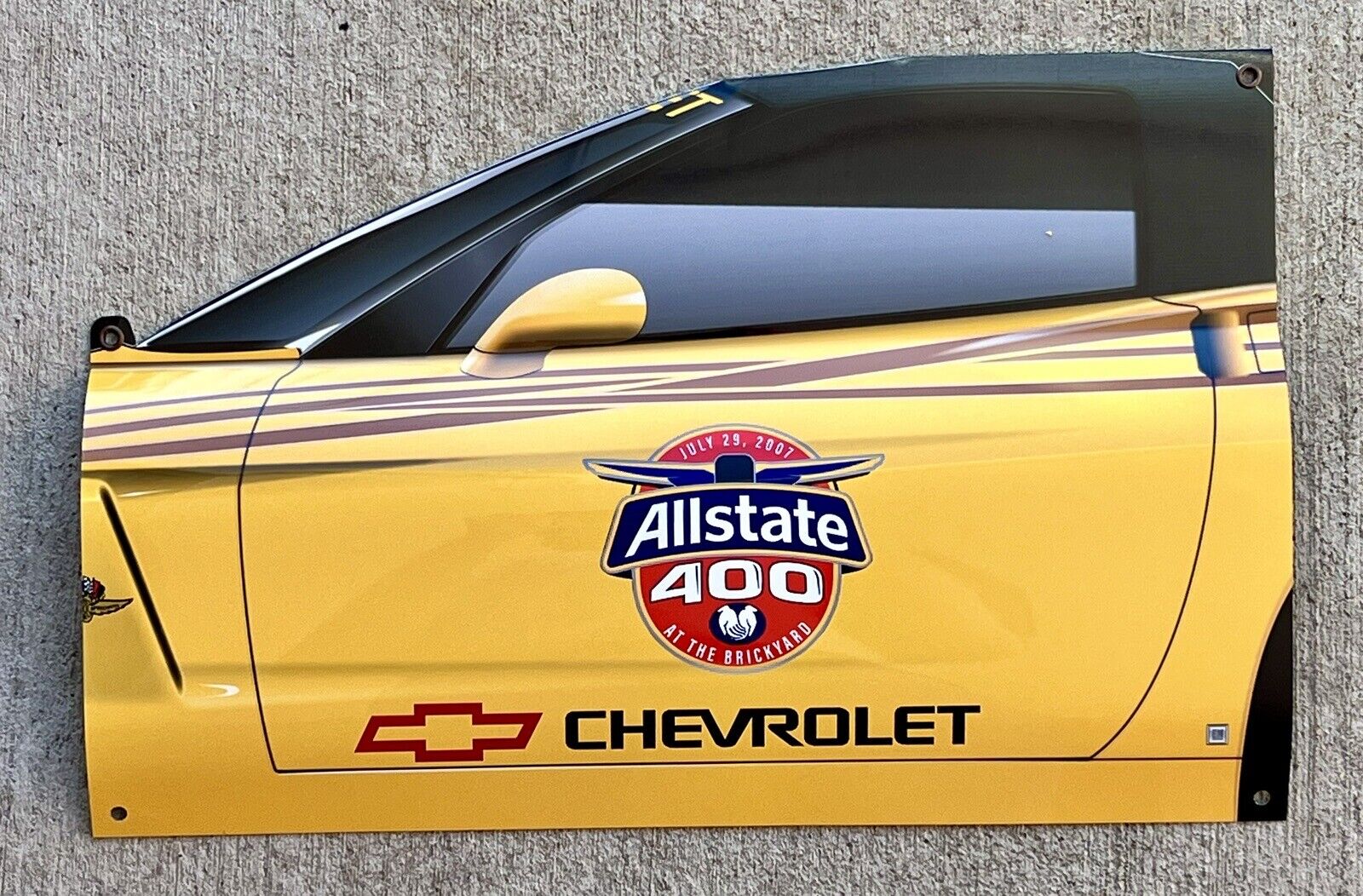 WOW Curved 2007 Chevrolet Corvette Indy 500 Brickyard 400 Car Door Style Sign