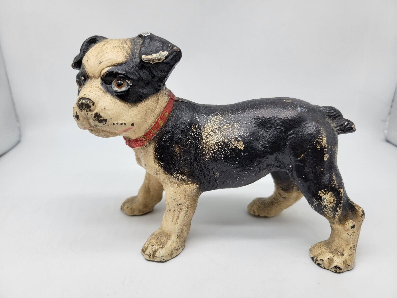 Antique Hubley Cast Iron Standing Boston Terrier Pup Book End
