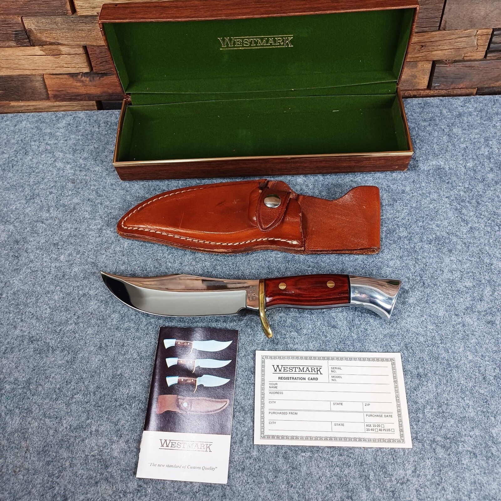 Vintage Westmark 701 Fixed Blade Knife w Leather 703 Sheath & Box NIB USA