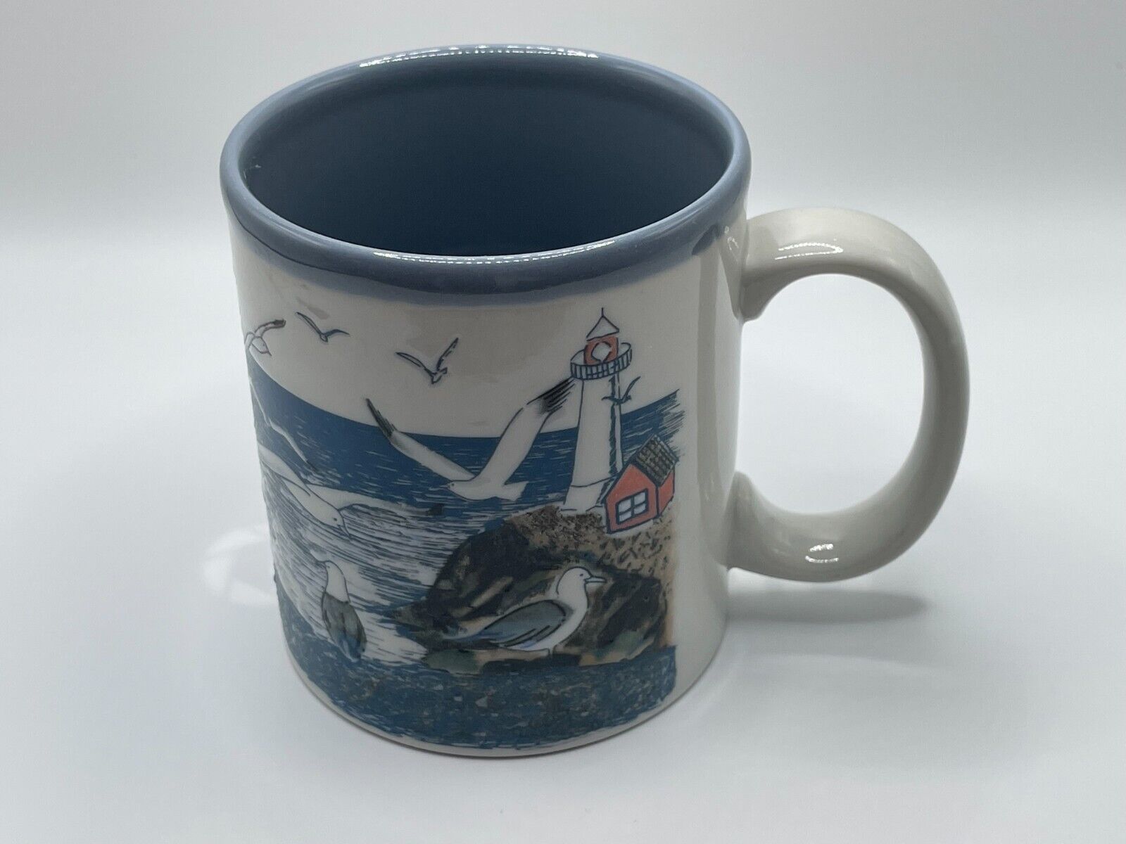 Vintage Textured OTAGIRI Seagull, Ocean, & Lighthouse Coffee/Tea Mug