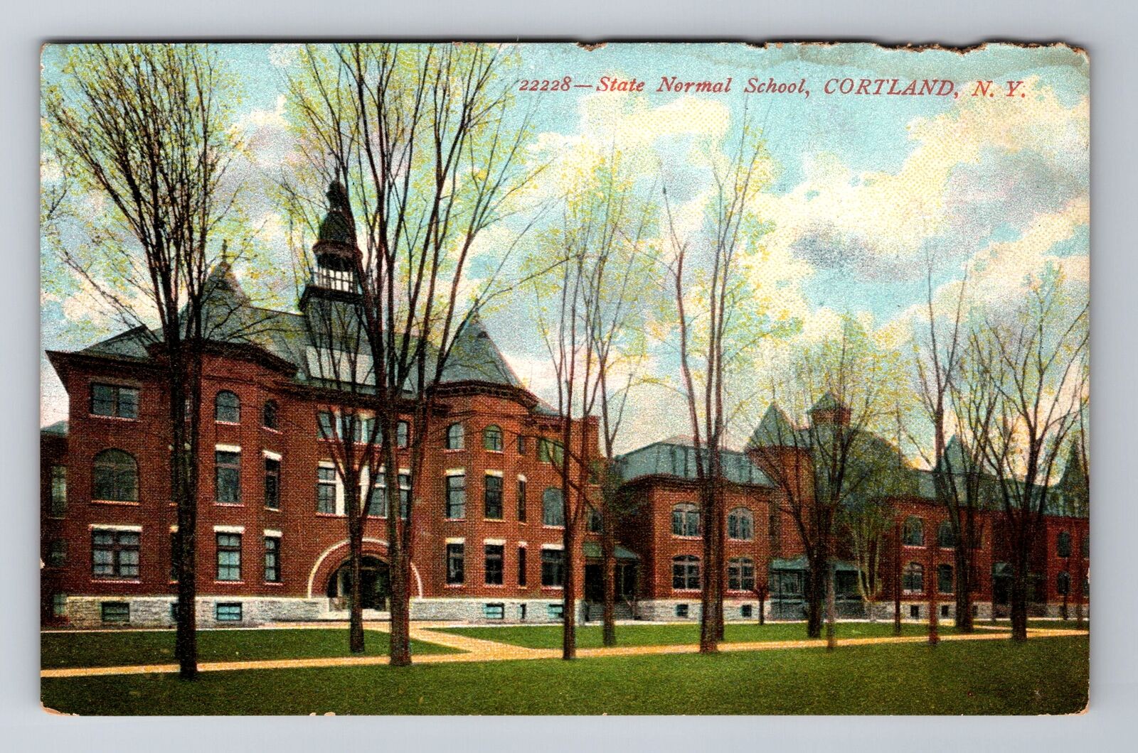 Cortland NY-New York, State Normal School, Antique Vintage Souvenir Postcard
