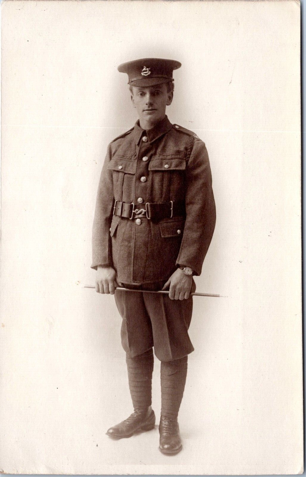 RPPC - British Soldier Studio Portrait - World War I - Real Photo Postcard