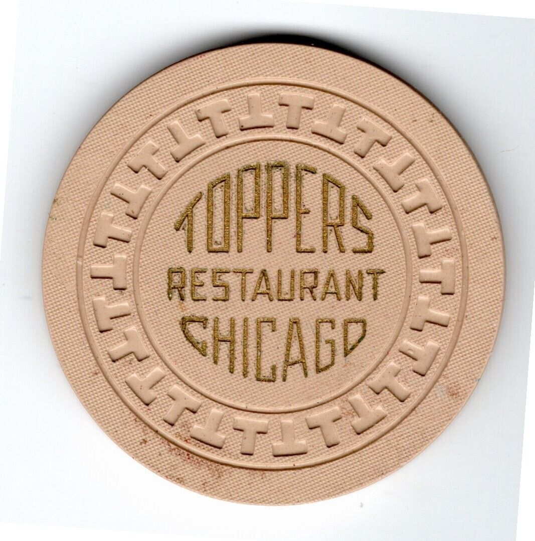 Toppers Restaurant $5 Illegal Gaming Chip, Chicago IL