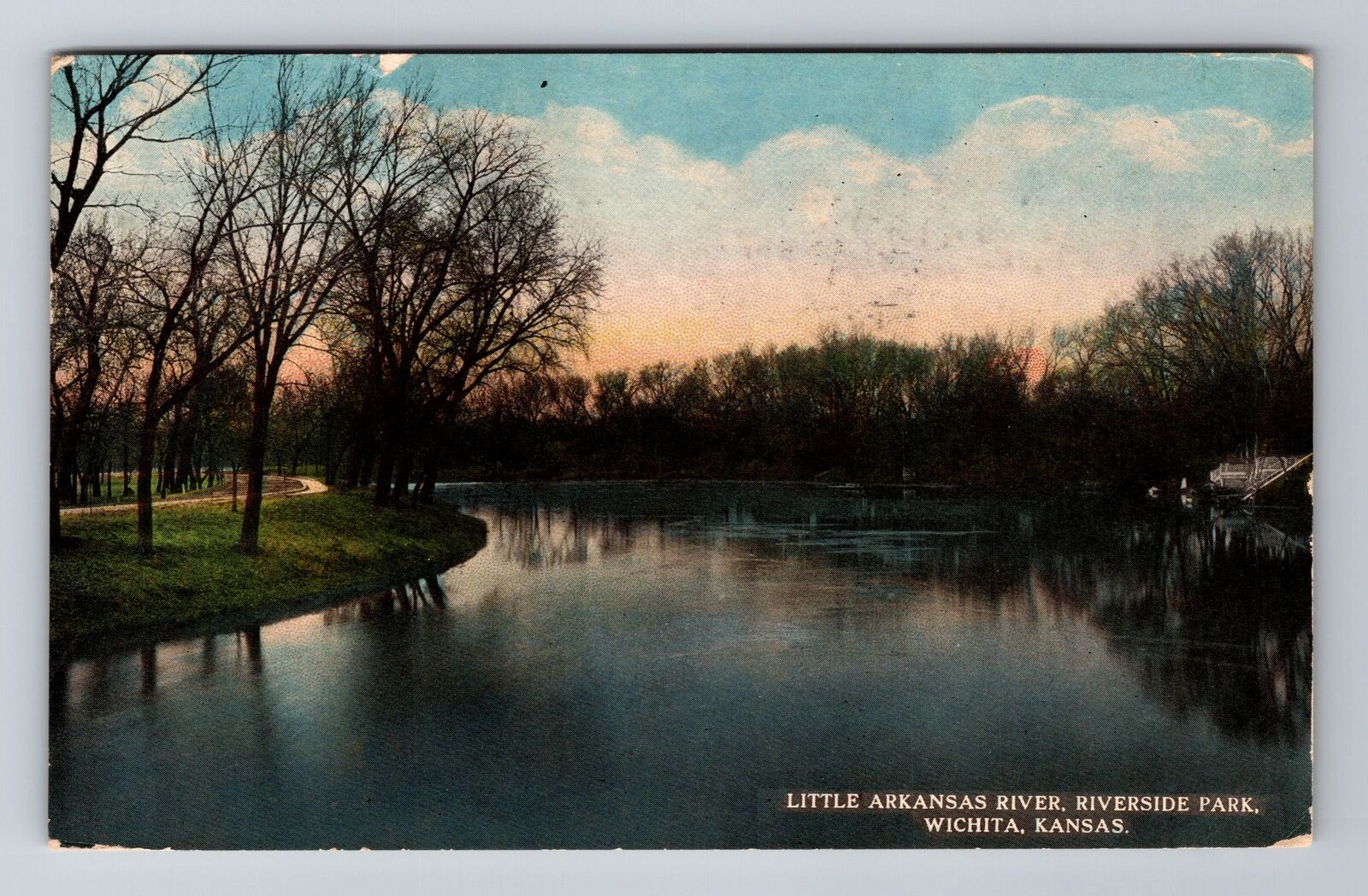 Wichita KS-Kansas, Little Arkansas River, Riverside Park, c1915 Vintage Postcard