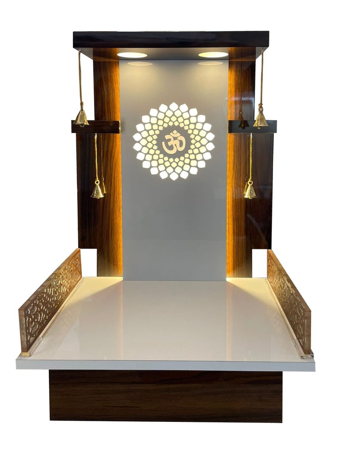Wooden Temple with LED Light for Home & Office | Pooja Mandir, Wall mount Mandir