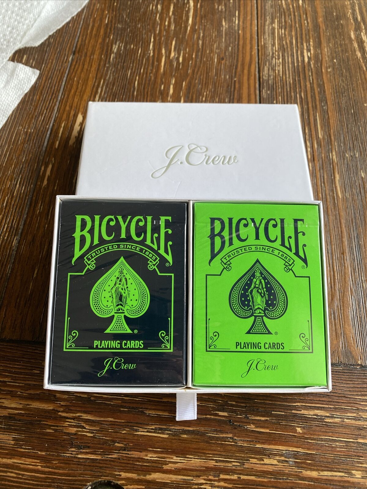 J. Crew Bicycle Playing Cards In Box Limited Promo SEALED Rare VIP Black Green
